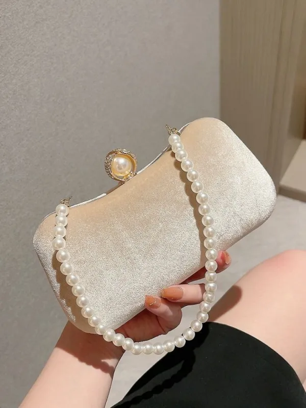 Evening clutch bag for women small party bag to match with dress hand-held pearl bag made by ChicSew