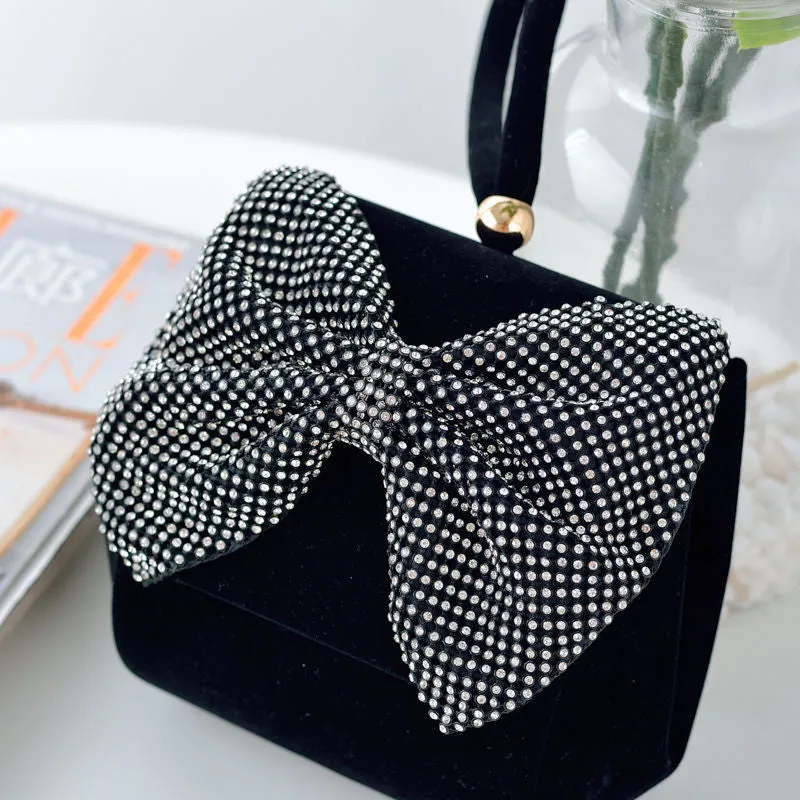 New diamond bow velvet flip cover handbag banquet bag evening dress bag sold by ChicSew product image thumbnail 2