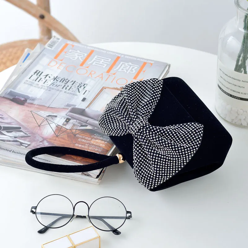 New diamond bow velvet flip cover handbag banquet bag evening dress bag sold by ChicSew product image thumbnail 3