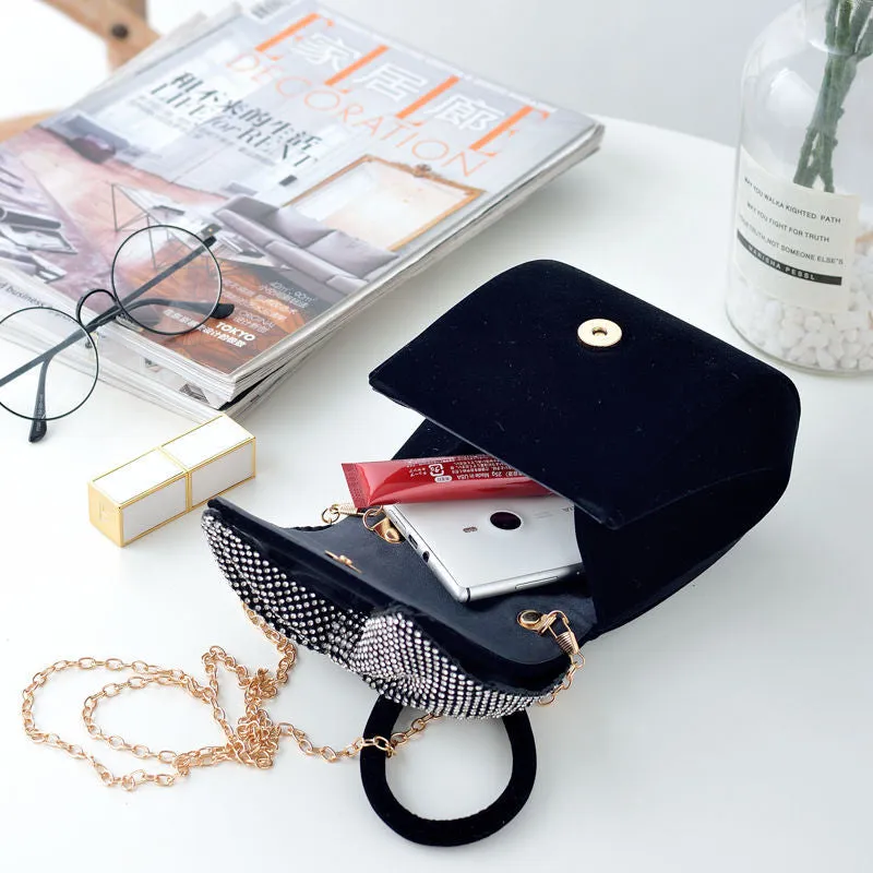 New diamond bow velvet flip cover handbag banquet bag evening dress bag sold by ChicSew product image thumbnail 4