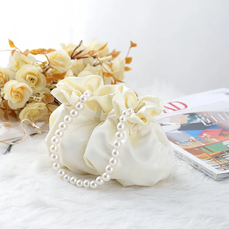 Cute pearl satin handbag small handbag bag party bag dress bag sold by ChicSew product image thumbnail 3