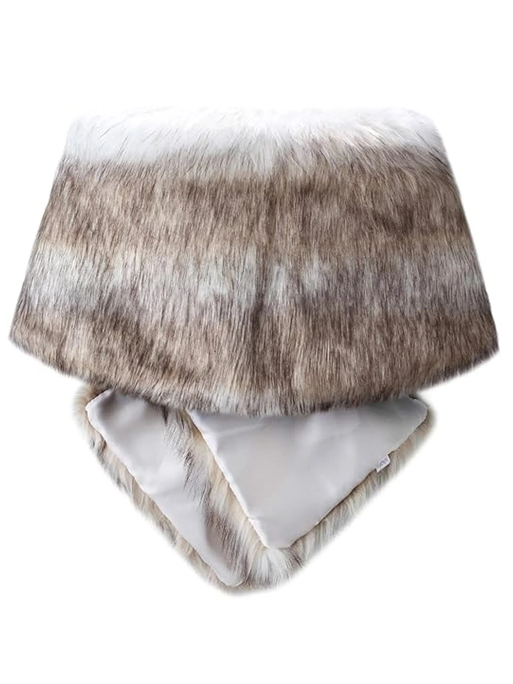 Women Luxury Faux Fur Coat Jackets Wrap Cape Shawl for Wedding Party sold by ChicSew product image thumbnail 5