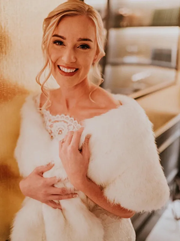 Luxury Faux Fur Coat Jackets Wrap Cape Shawl for Wedding Party sold by ChicSew