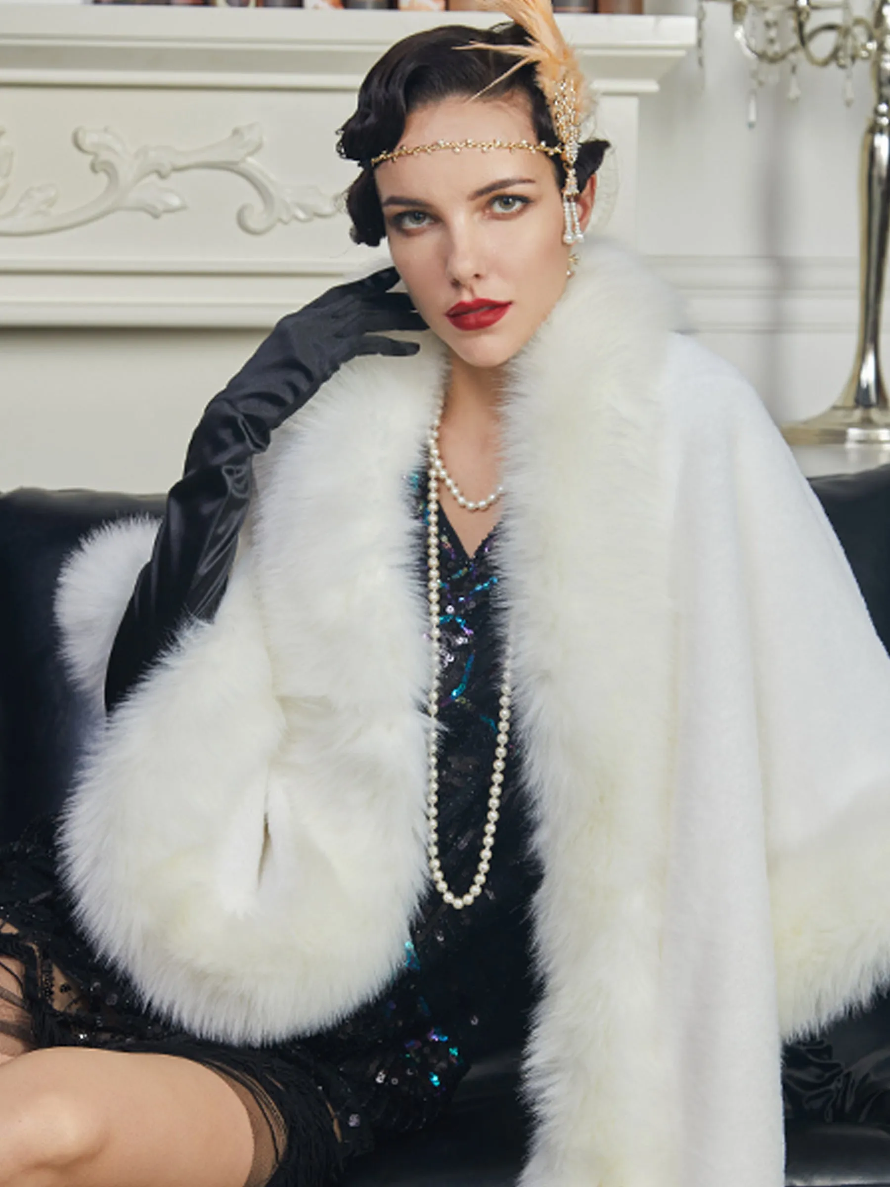 Faux Fur Shawl Wrap Stoles for Brides sold by ChicSew product image thumbnail 3
