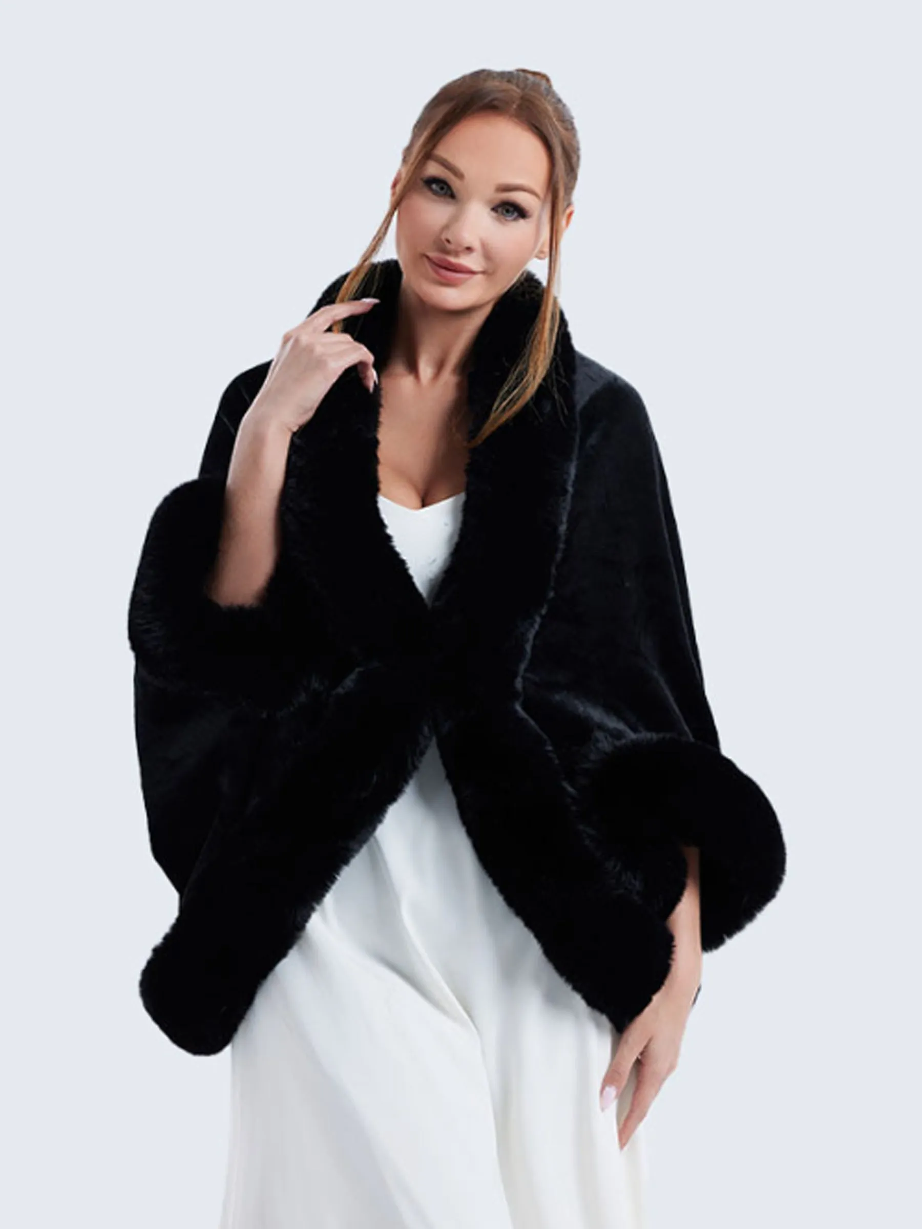 Faux Fur Shawl Wrap Stoles for Brides sold by ChicSew product image thumbnail 2