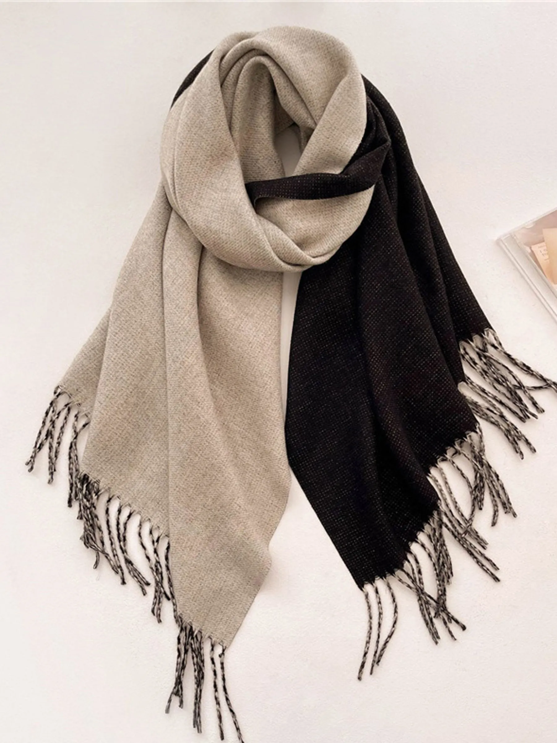 Double Sided Cashmere Scarf Large Pashmina Wedding Shawl sold by ChicSew product image thumbnail 3