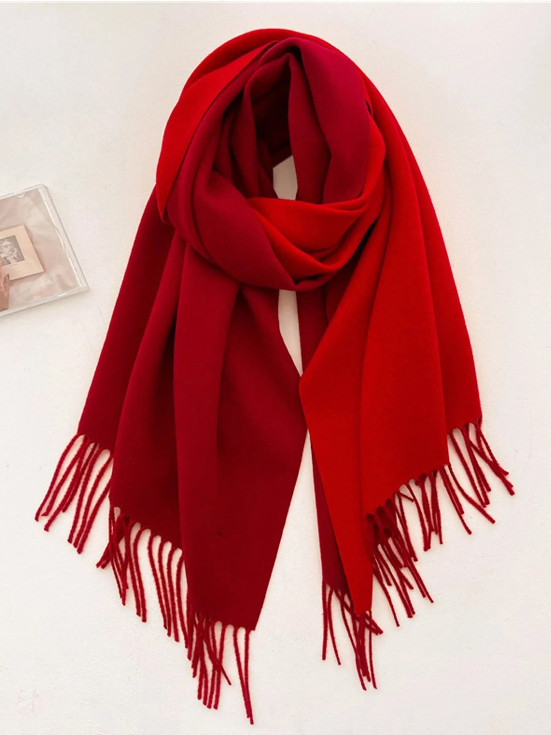 Double Sided Cashmere Scarf Large Pashmina Wedding Shawl sold by ChicSew product image thumbnail 5