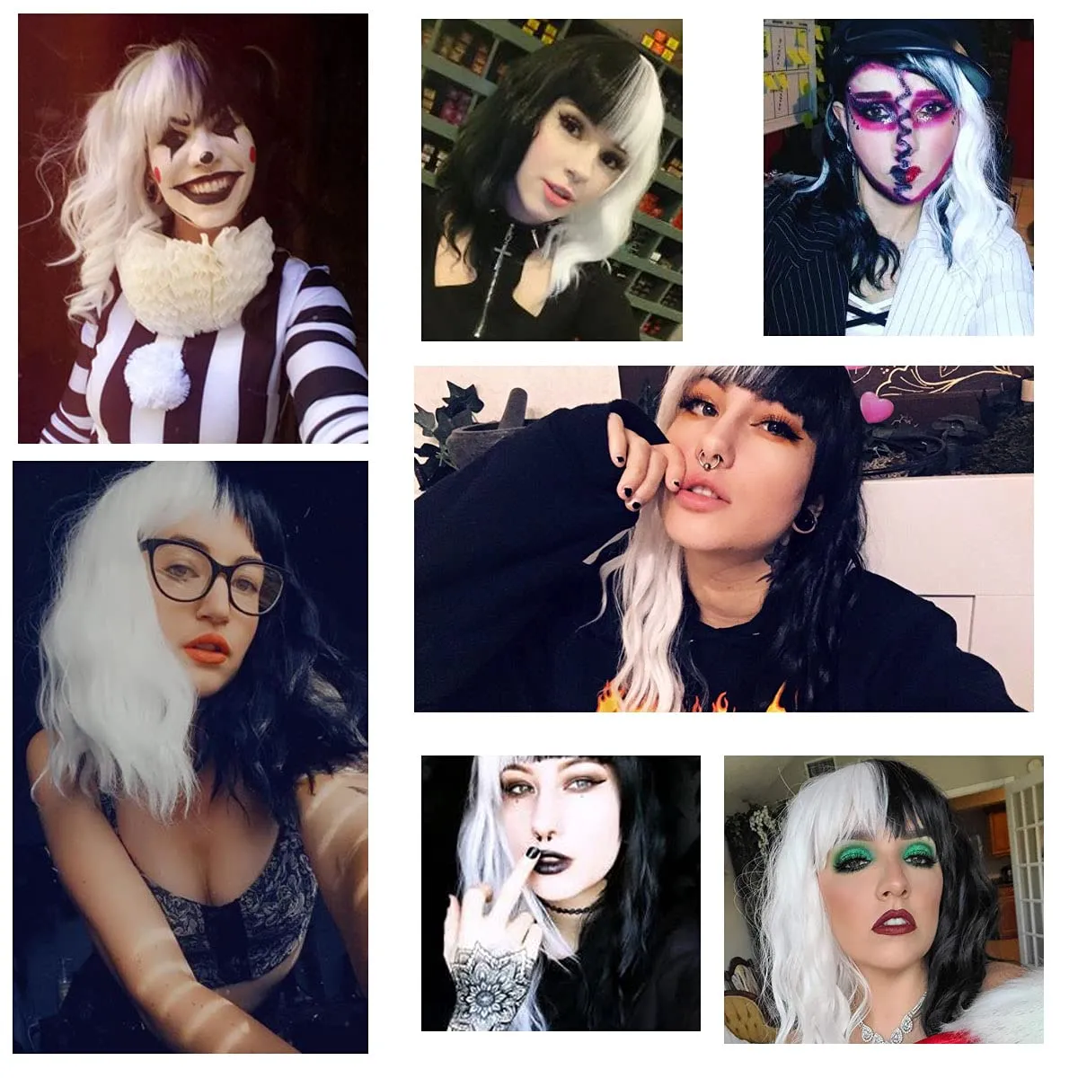 Women Curly Wavy Hair Wig with Wig Caps Synthetic Wigs for Party Halloween sold by ChicSew product image thumbnail 2