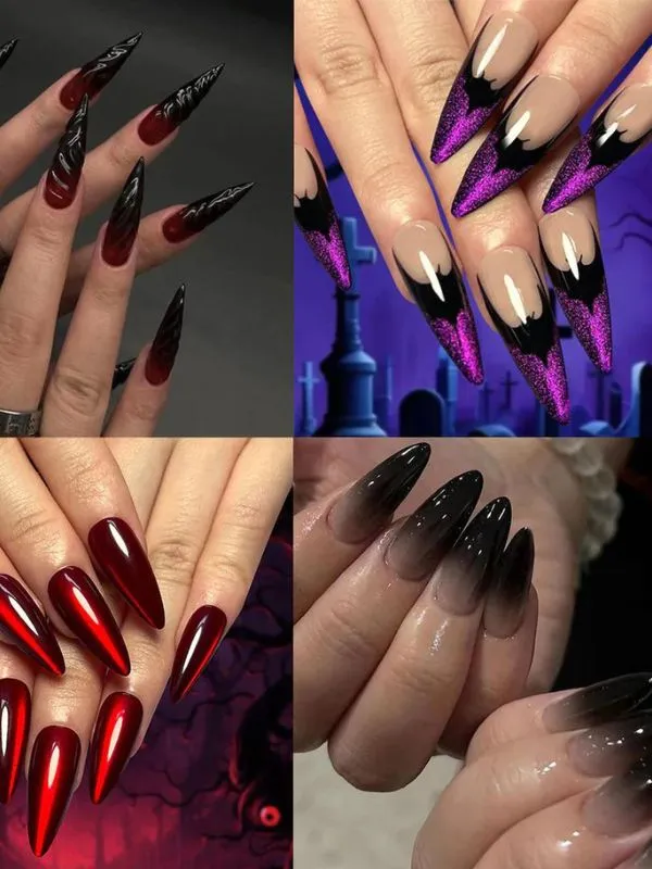 Halloween Wearable Nail Art Stickers Ghost Nail Decals Horror Ghost Long sold by ChicSew