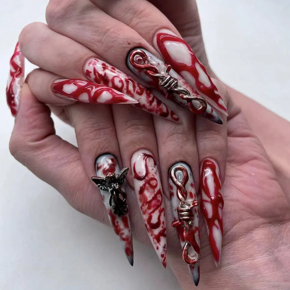 Halloween Wearable Nail Art Stickers Ghost Nail Decals Horror Ghost Long sold by ChicSew product image thumbnail 3