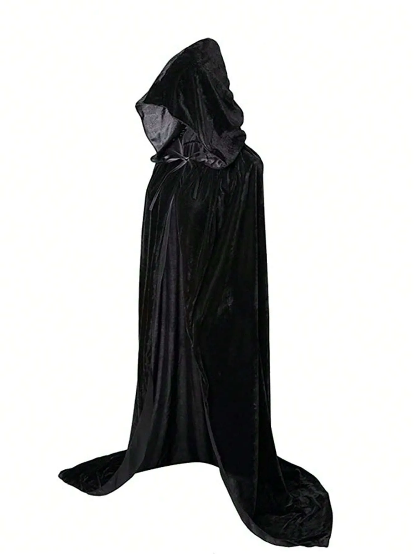 1pc Black Velvet Death Cape - Halloween Costume for Adult Cosplay Skeleton sold by ChicSew product image thumbnail 5
