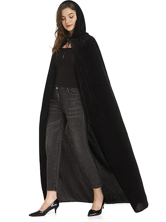 1pc Black Velvet Death Cape - Halloween Costume for Adult Cosplay Skeleton sold by ChicSew product image thumbnail 2