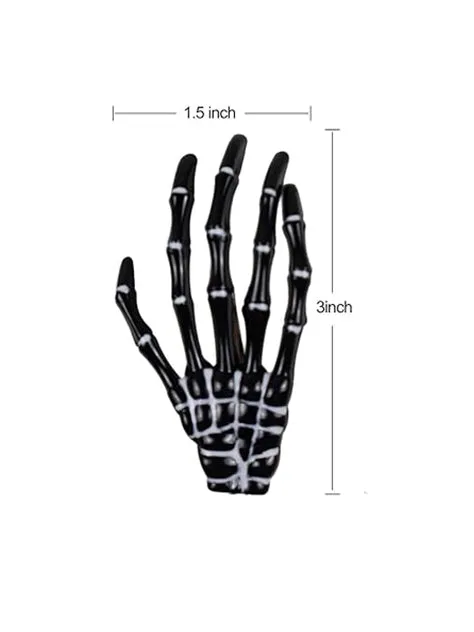 Halloween Skeleton Hands Bone Hair Clips White and Black 2 Pairs sold by ChicSew product image thumbnail 3