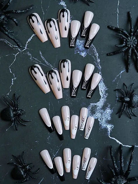 Halloween Press on Nails Fake Nails with Spiders Web Designs sold by ChicSew product image thumbnail 2