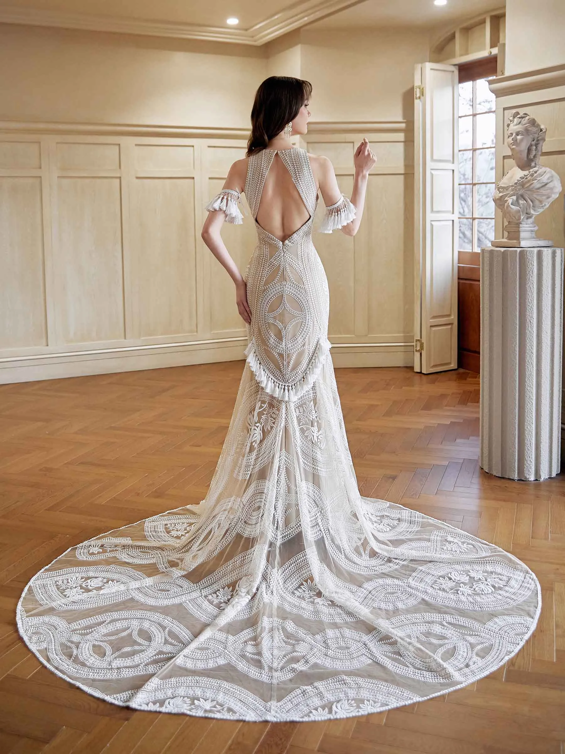 Sexy Mermaid Halter Neck Open Back Maxi Long Lace Wedding Dresses Online sold by ChicSew product image thumbnail 3