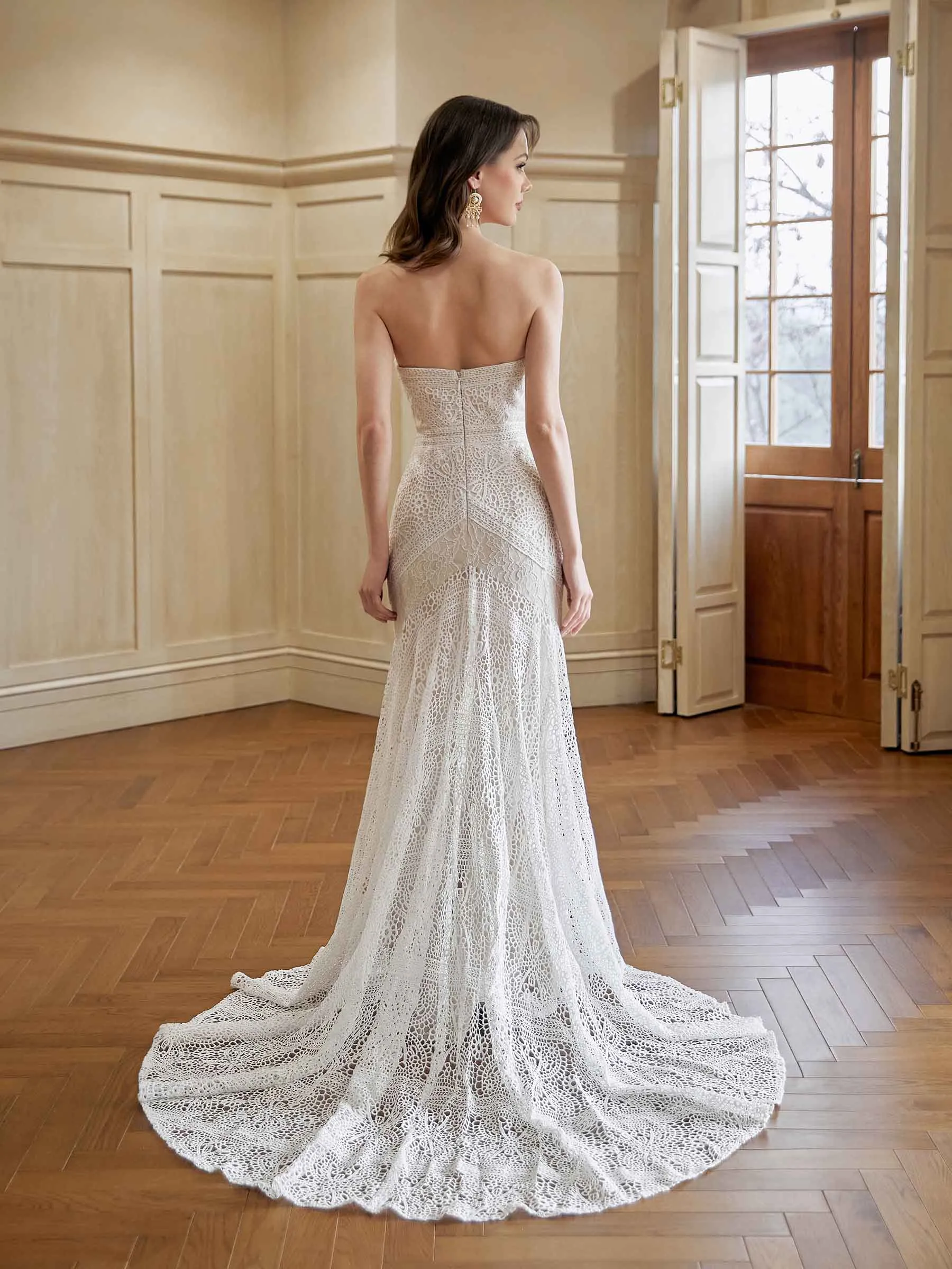 Sexy Mermaid Sweetheart Middle Slit Maxi Long Lace Wedding Dresses Online sold by ChicSew product image thumbnail 3