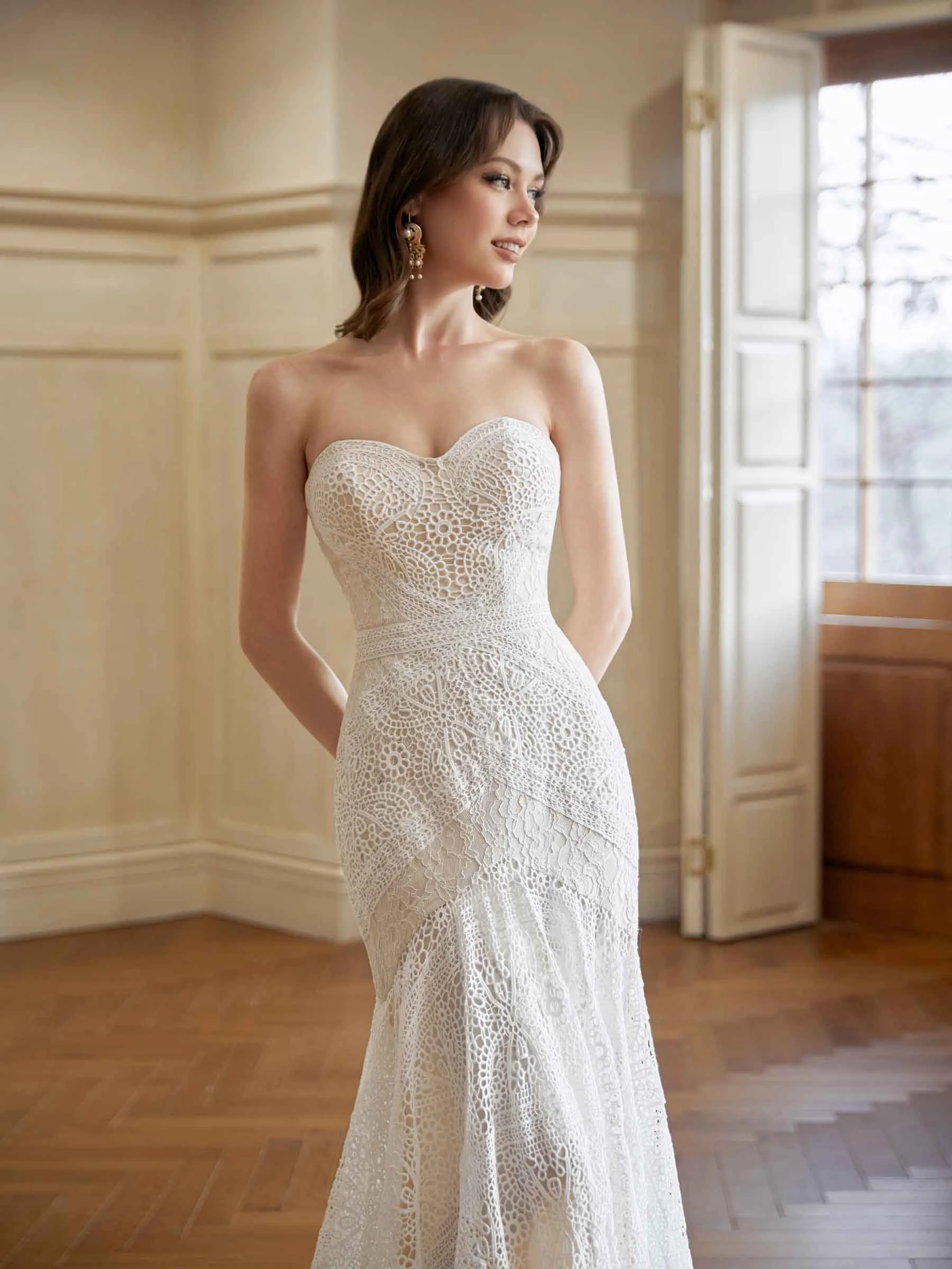 Sexy Mermaid Sweetheart Middle Slit Maxi Long Lace Wedding Dresses Online sold by ChicSew product image thumbnail 5