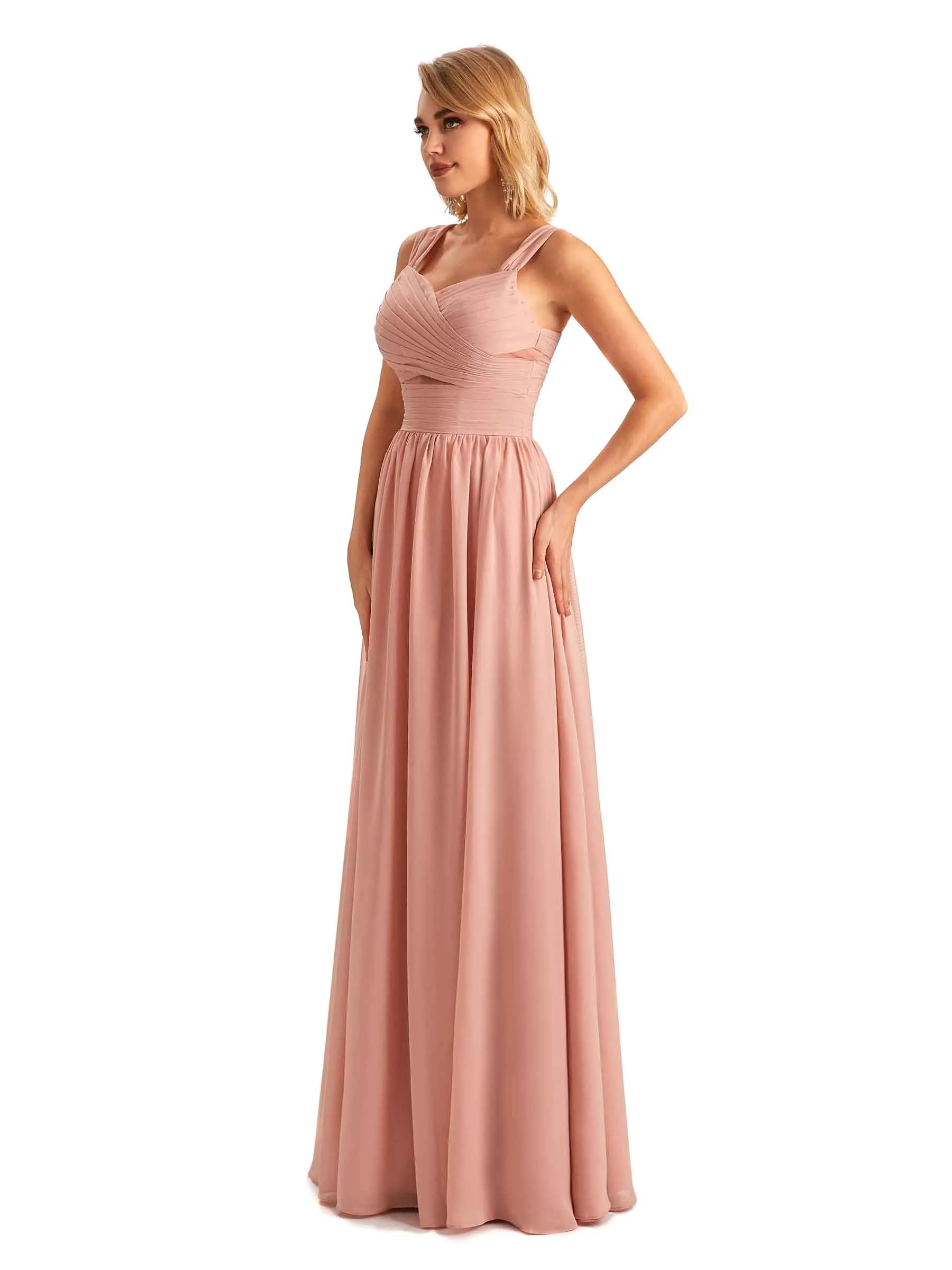 Elegant A-line Chiffon Straps Sleeveless Long Mother of the Brides Dresses Online sold by ChicSew product image thumbnail 5