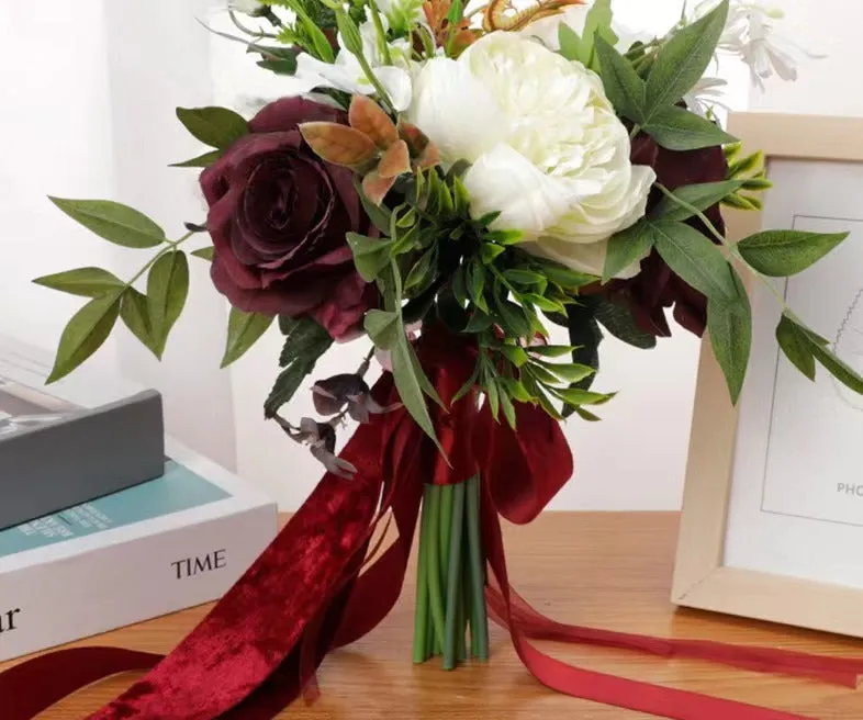 Wedding Flower For The Groom And Bride, Simulated Rose Wedding Bouquet, WF23 sold by ChicSew product image thumbnail 4