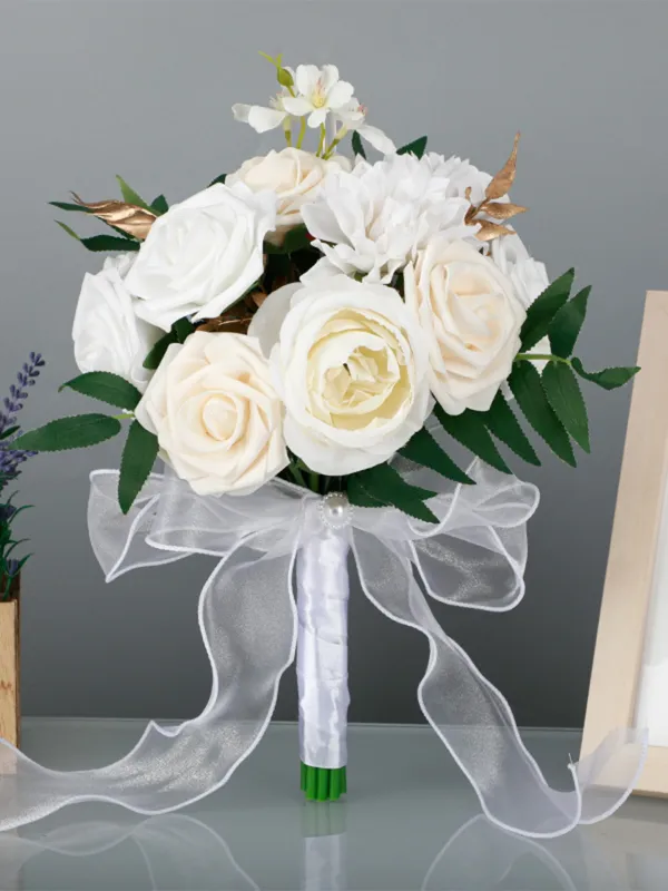 Wedding Flower For The Groom And Bride, Simulated Rose Wedding Bouquet, WF08 sold by ChicSew