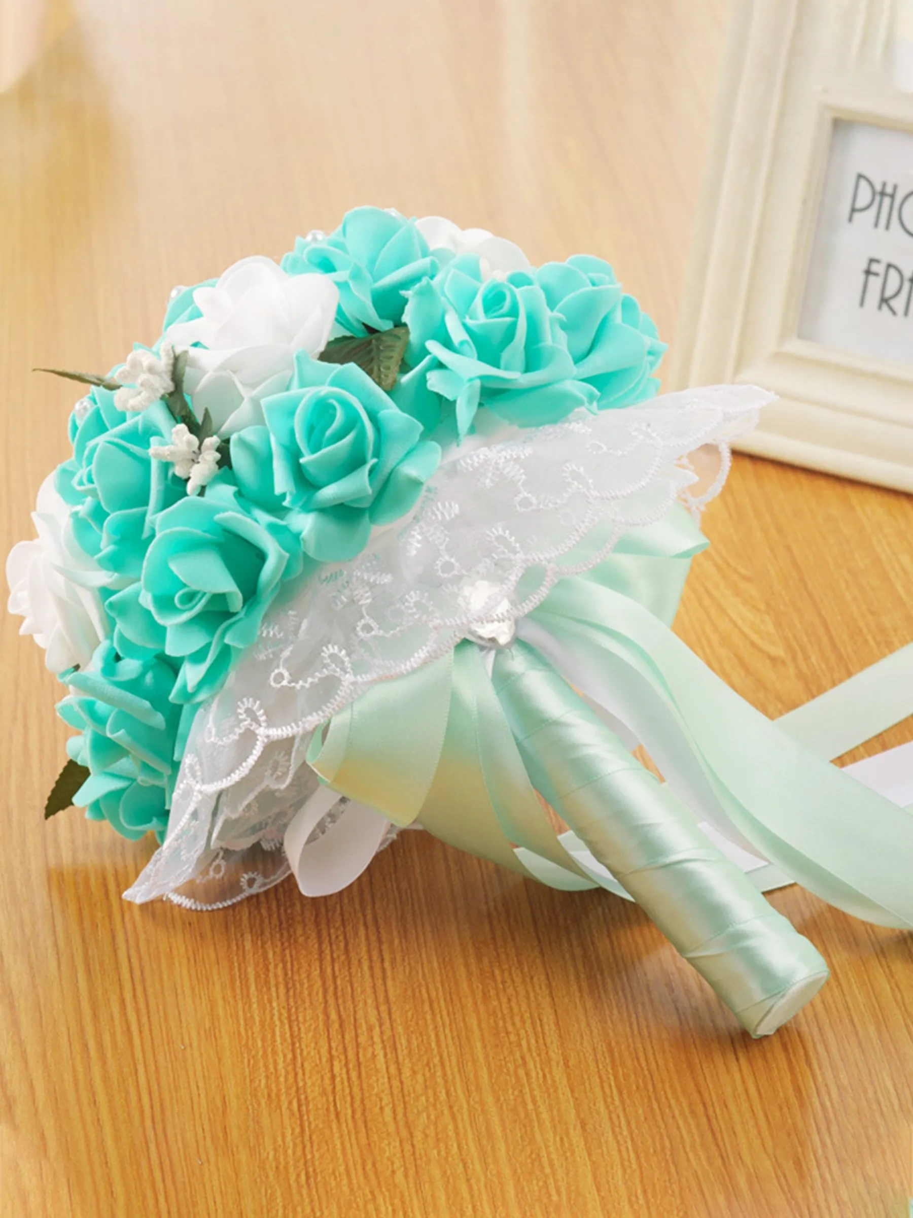 Wedding Flower For The Groom And Bride, Simulated Rose Wedding Bouquet, WF05 sold by ChicSew