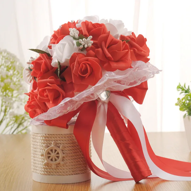Wedding Flower For The Groom And Bride, Simulated Rose Wedding Bouquet, WF05 sold by ChicSew product image thumbnail 2
