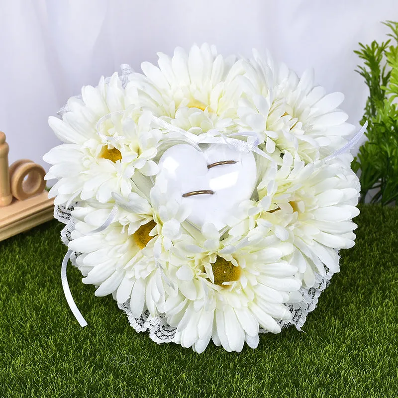 Sunflower Flower Accessory Wedding Ring Pillow For Bride and Groom, JZH-5877 sold by ChicSew product image thumbnail 3