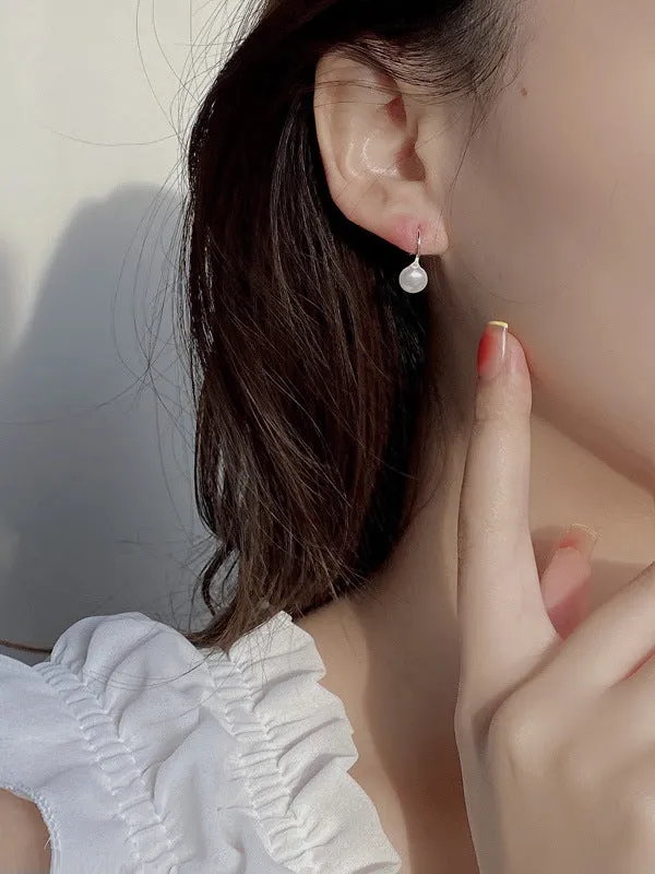 Sterling Silver Freshwater Cultured Pearl Wedding Jewelry Earrings For Women made by ChicSew