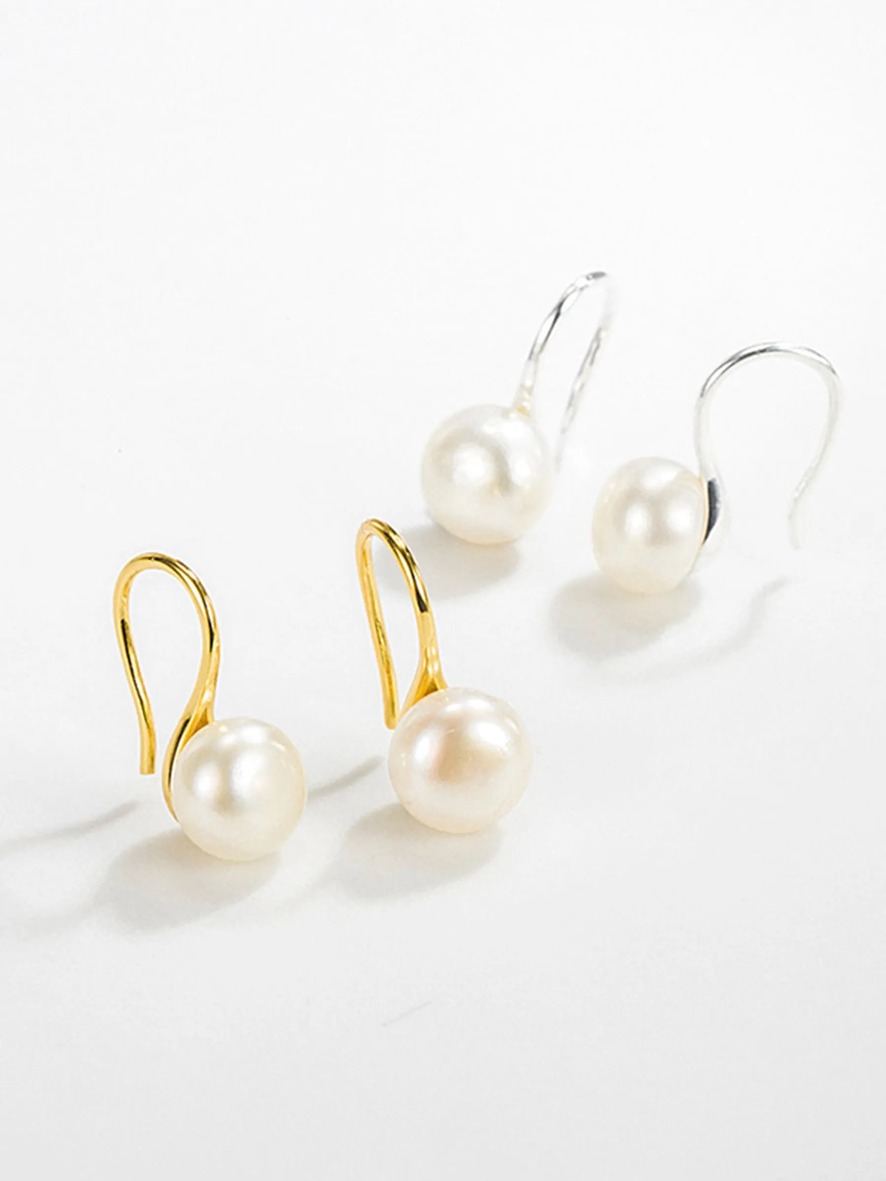 Sterling Silver Freshwater Cultured Pearl Wedding Jewelry Earrings For Women sold by ChicSew product image thumbnail 2