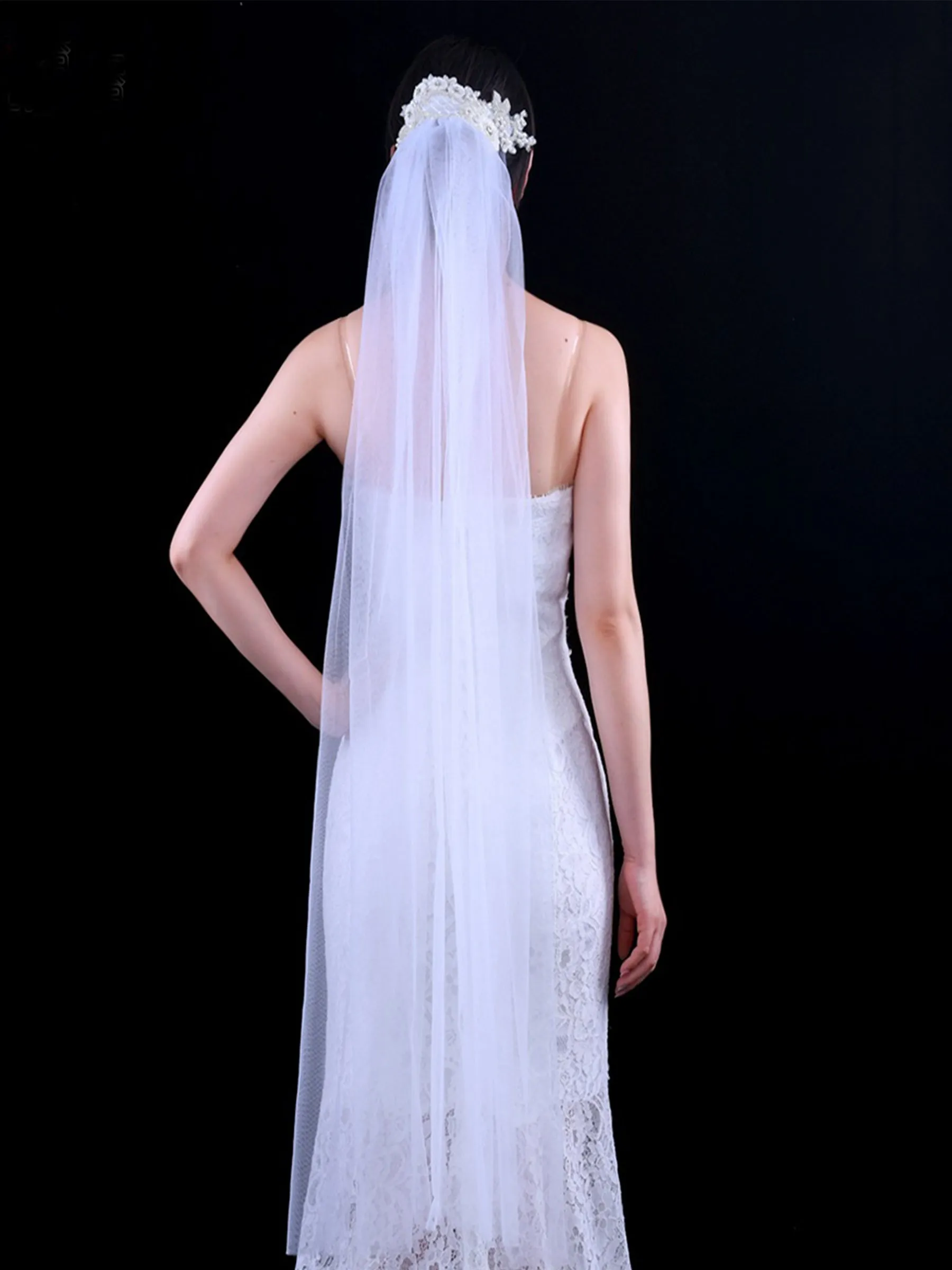 Elegant Handmade Exquisite Long Bridal Veil, VS91 sold by ChicSew product image thumbnail 3