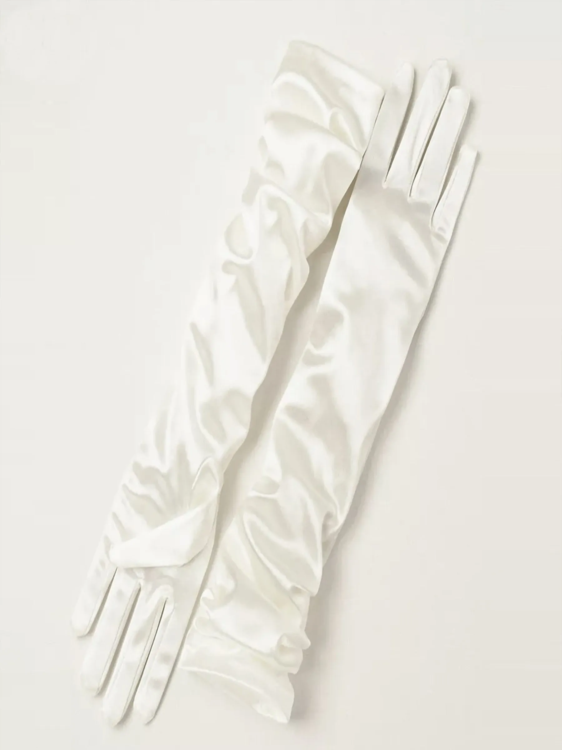 Elegant Elbow Satin Simple Satin Long Bridal Gloves, VM22 sold by ChicSew product image thumbnail 4