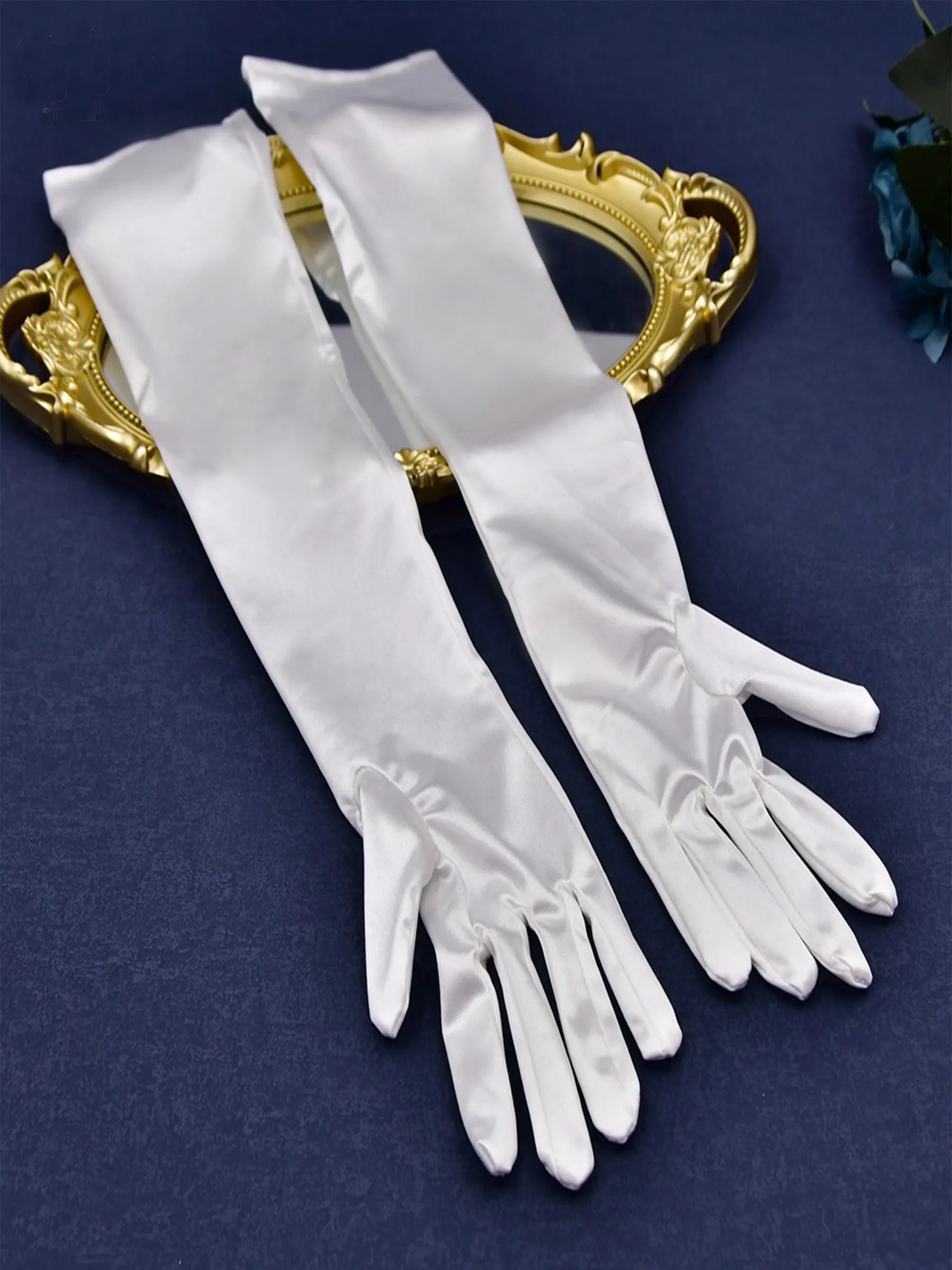 Elegant Elbow Satin Simple Satin Long Bridal Gloves, VM22 sold by ChicSew product image thumbnail 2