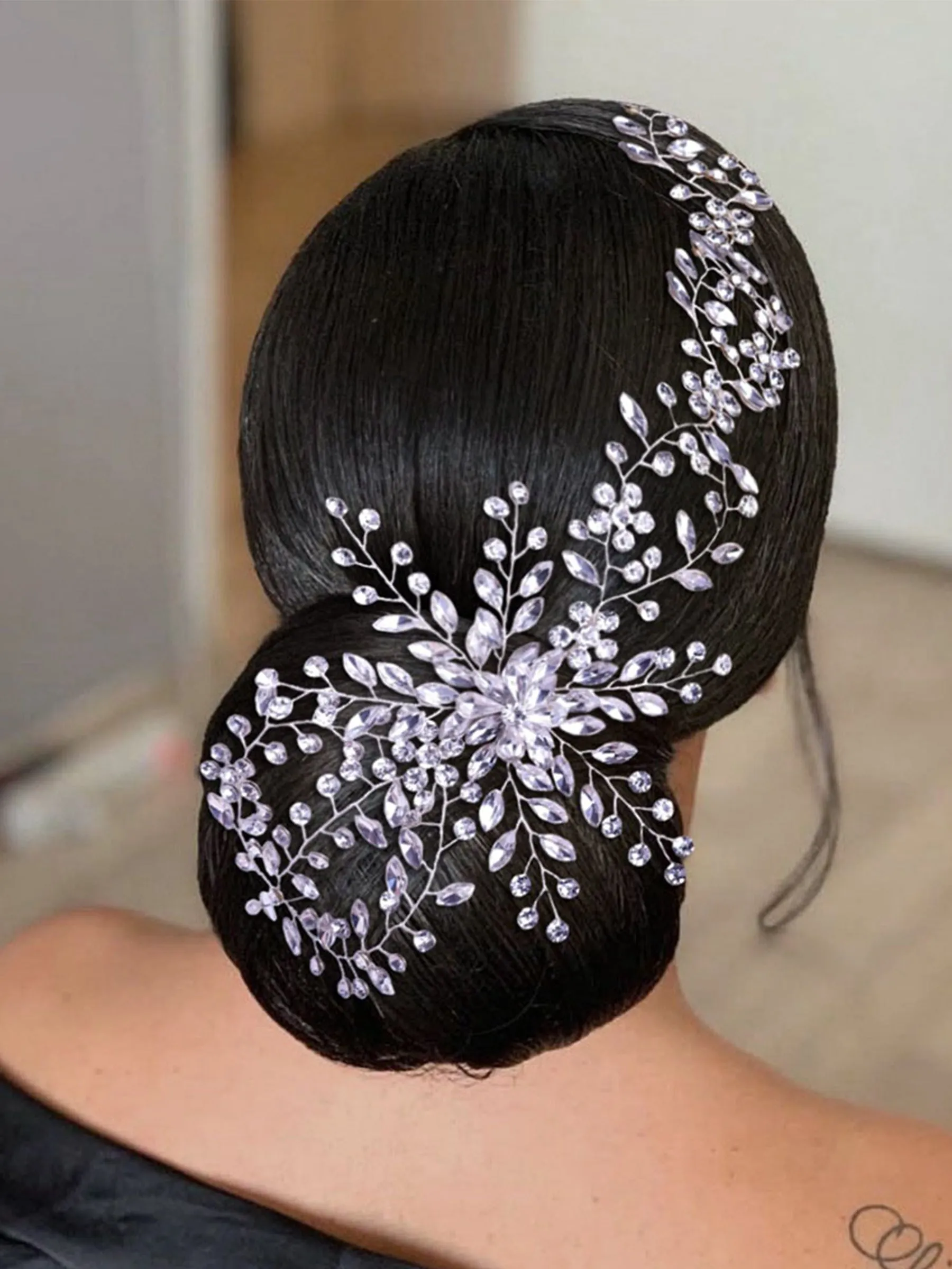 Sparkly Ladies Updo Hair With Rhinestone Headband Hair Accessories for Women, HP242 sold by ChicSew product image thumbnail 2