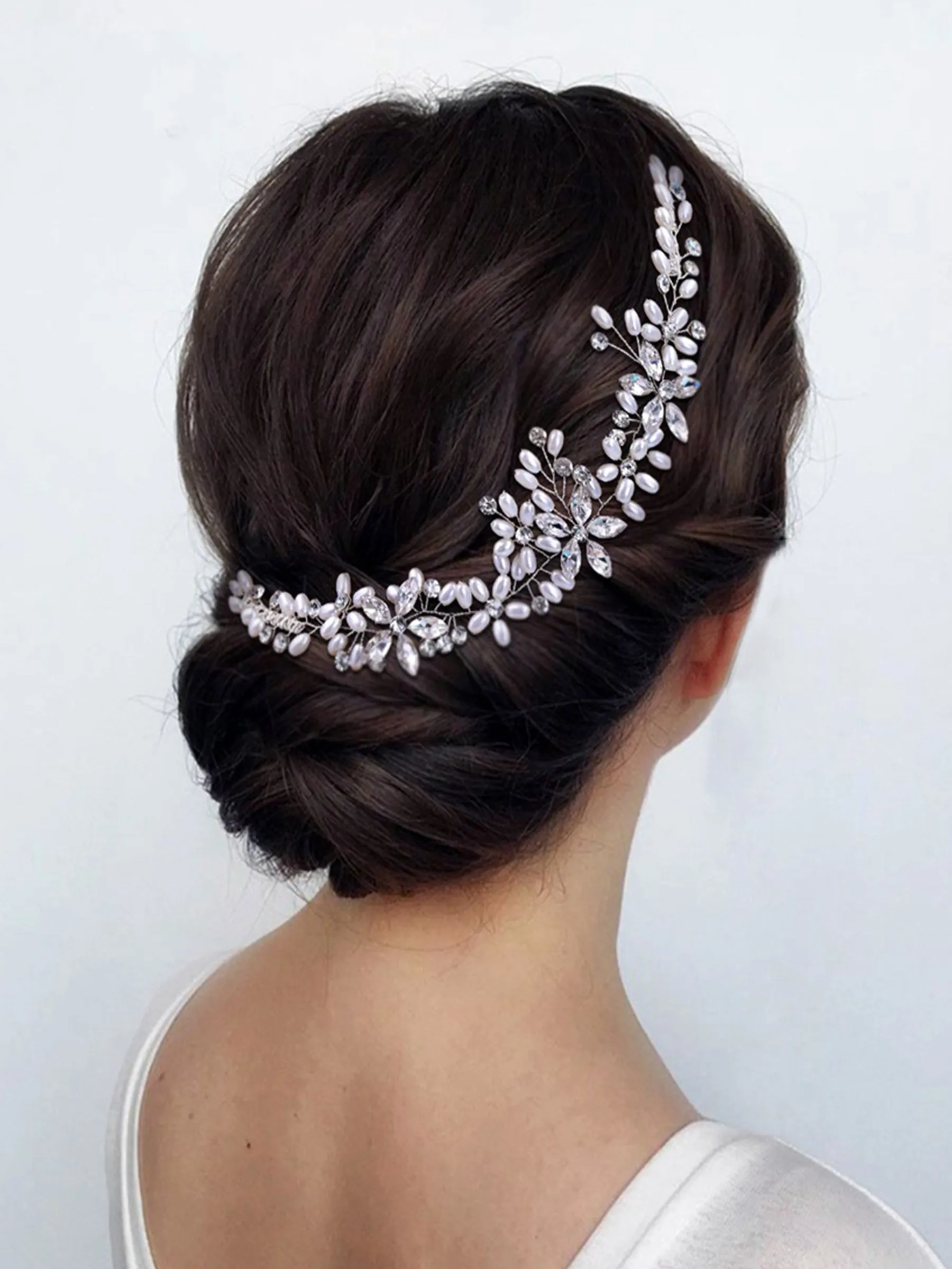 Sparkly Luxury Pearl Rhinestone Double Insert Comb Diamond Hair Accessories for Women, HP128 sold by ChicSew product image thumbnail 2