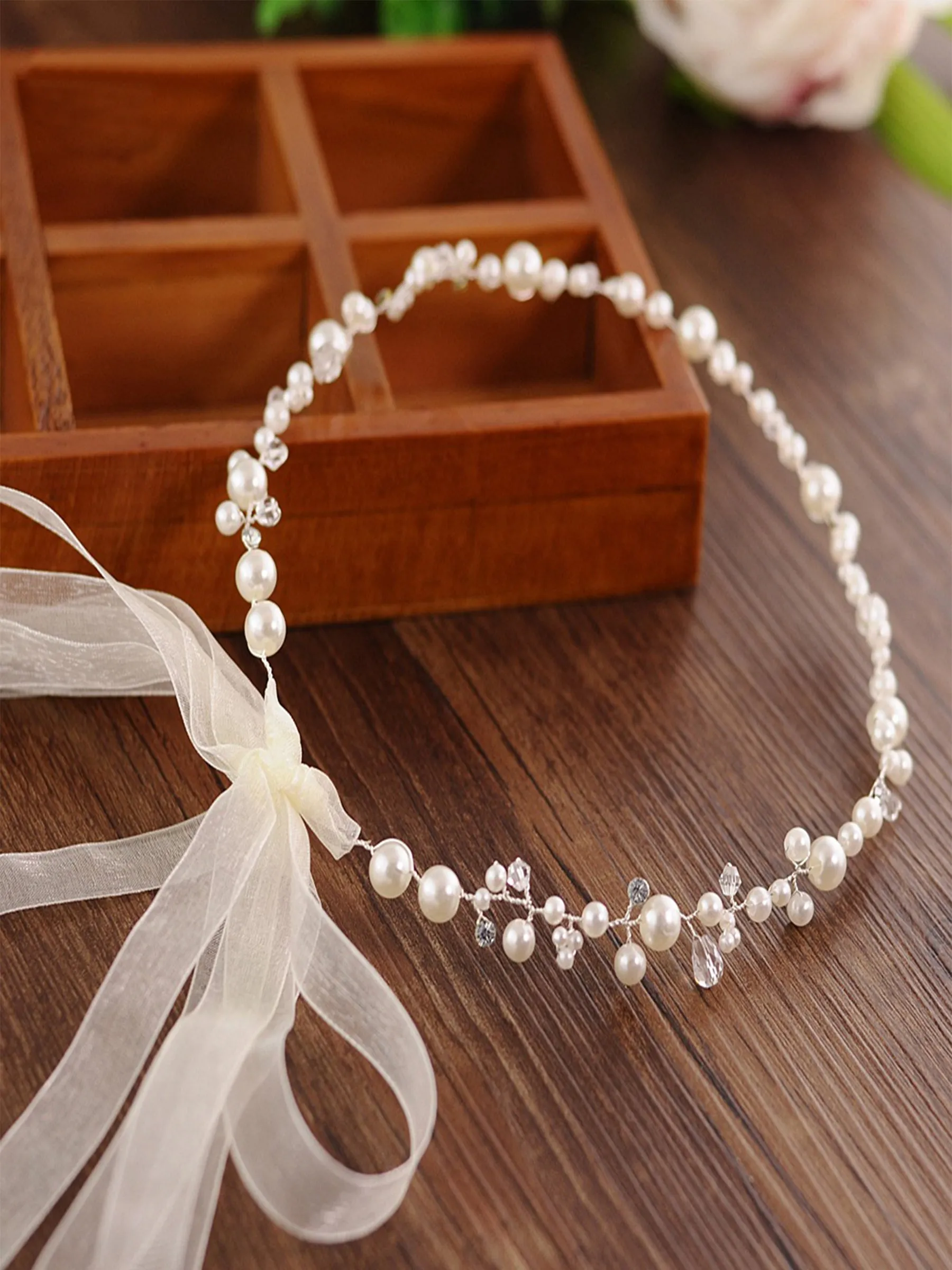 Sparkly Luxury Rhinestone Pearl Headband for Women, HP03 sold by ChicSew product image thumbnail 5