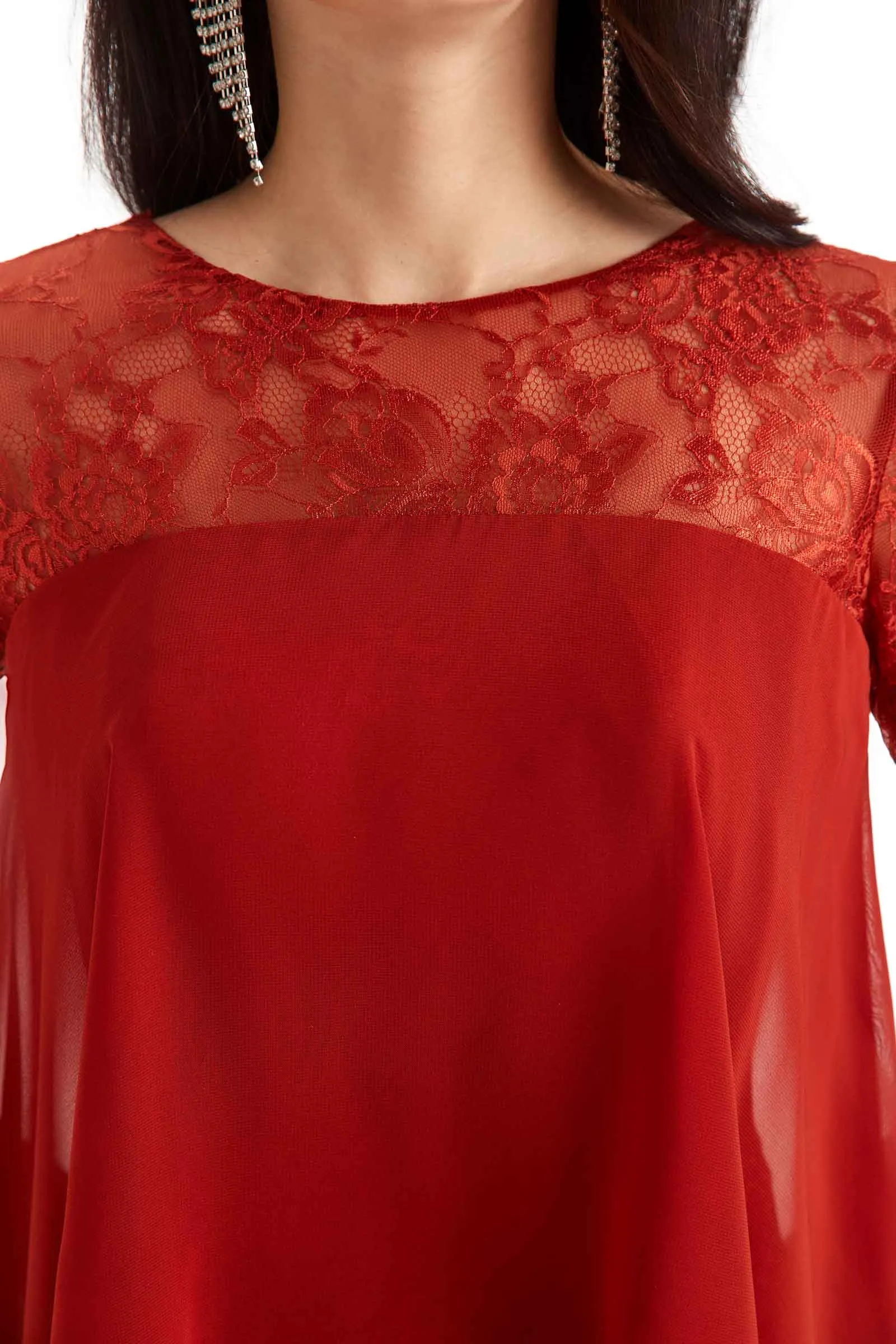 Elegant A-line Chiffon Half Sleeves Knee-Length Short Mother of The Bride Dresses sold by ChicSew product image thumbnail 2