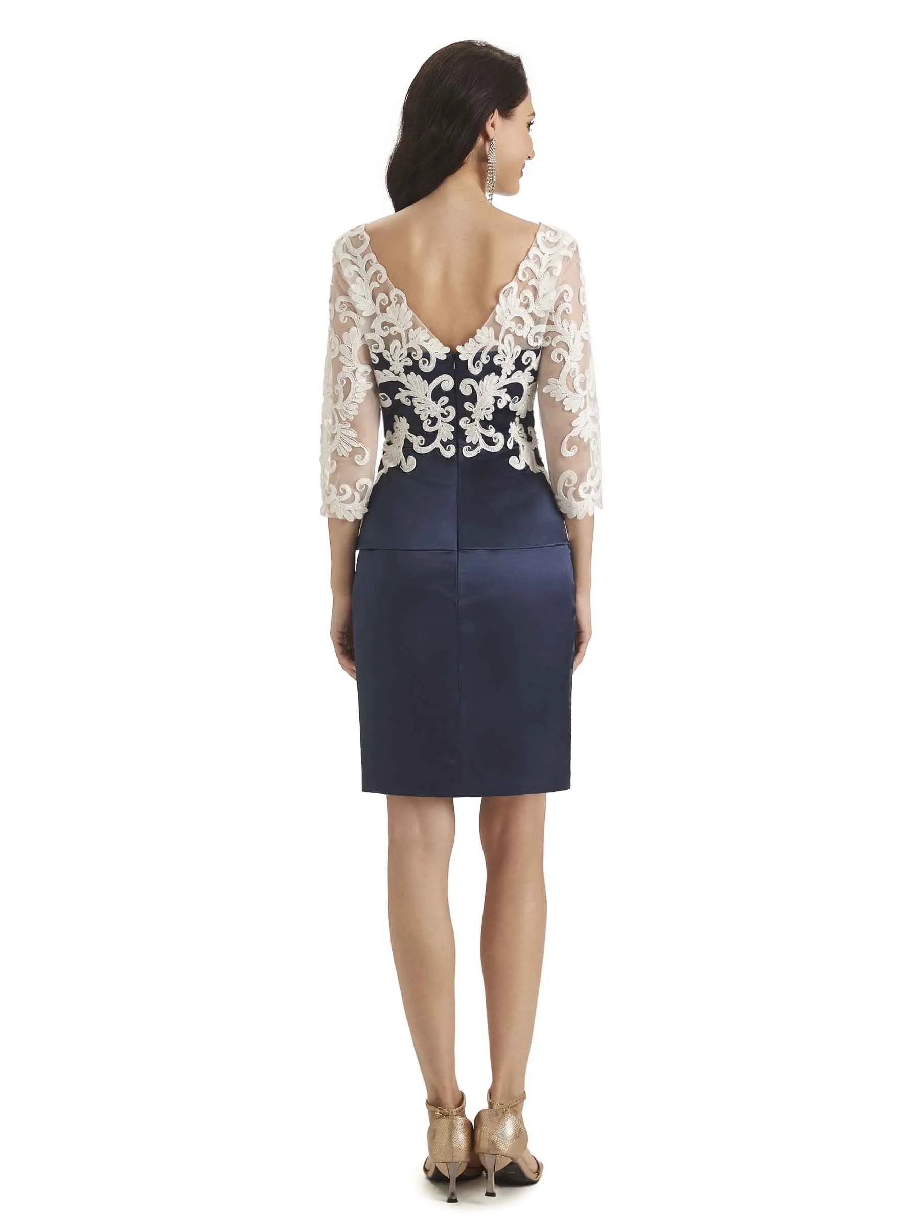 Elegant Long Sleeves Lace Short Petite Mother of The Bride Dresses sold by ChicSew product image thumbnail 4