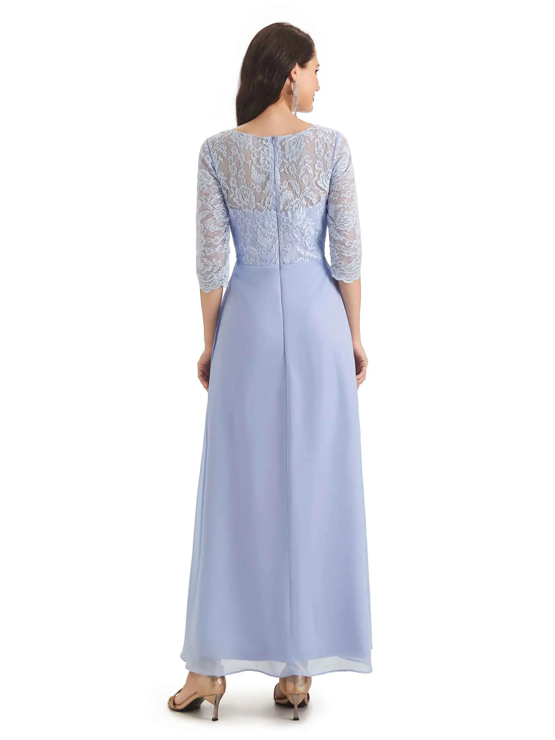 Elegant A-line Chiffon Jewel Half Sleeve Long Mother Of The Bride Dresses With Jacket sold by ChicSew product image thumbnail 3