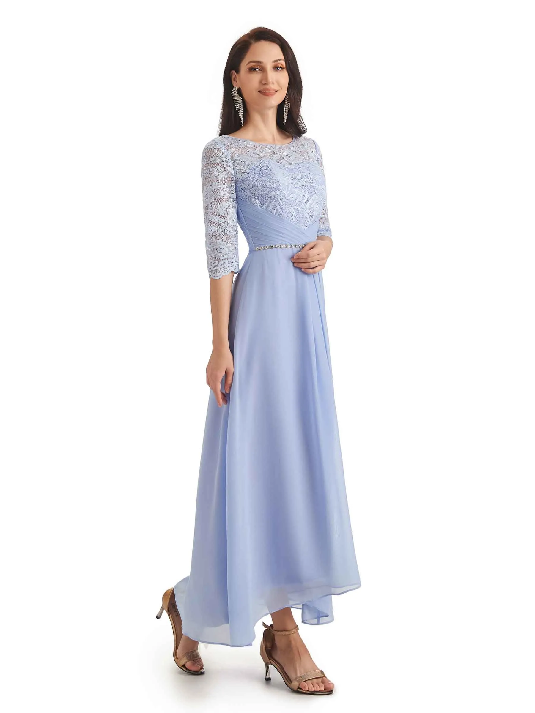 Elegant A-line Chiffon Jewel Half Sleeve Long Mother Of The Bride Dresses With Jacket sold by ChicSew product image thumbnail 4