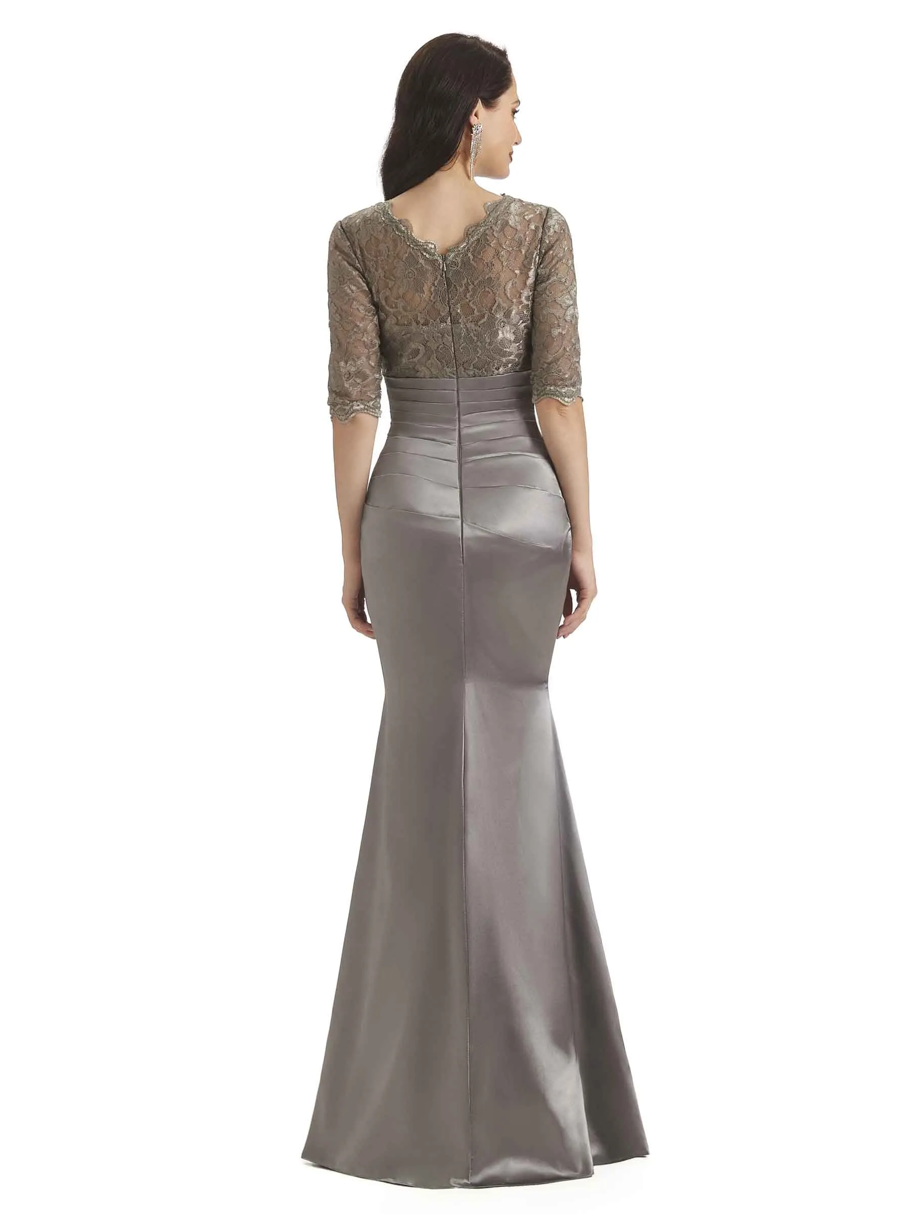 Elegant Lace Jewel Long Sleeves Mermaid Long Mother of The Bride Dresses sold by ChicSew product image thumbnail 3