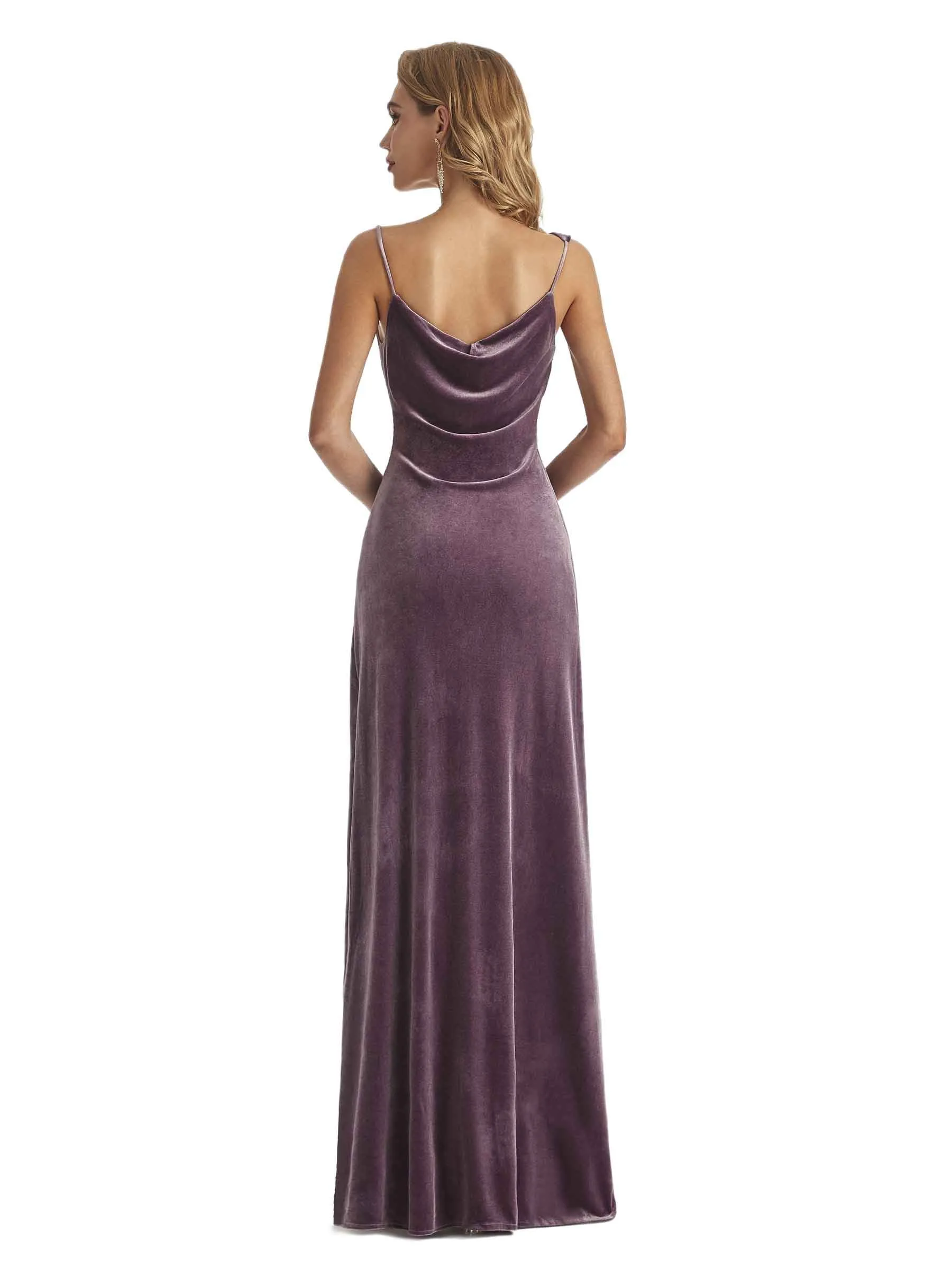 Elegant Mermaid Cowl Neck Velvet Long Wedding Guest Dresses sold by ChicSew product image thumbnail 3
