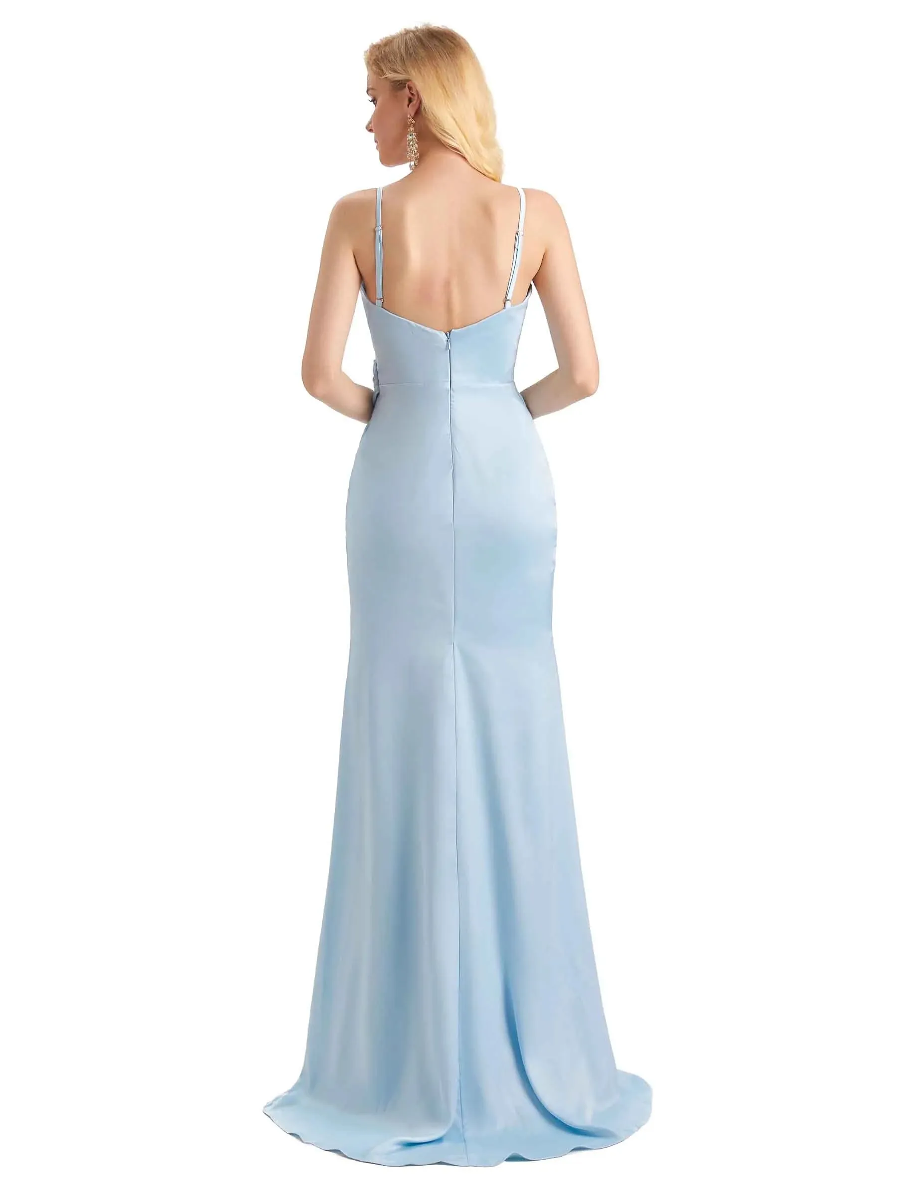 Sexy Side Slit Long Formal Mermaid Soft Satin Formal Prom Dresses 2023 sold by ChicSew product image thumbnail 5