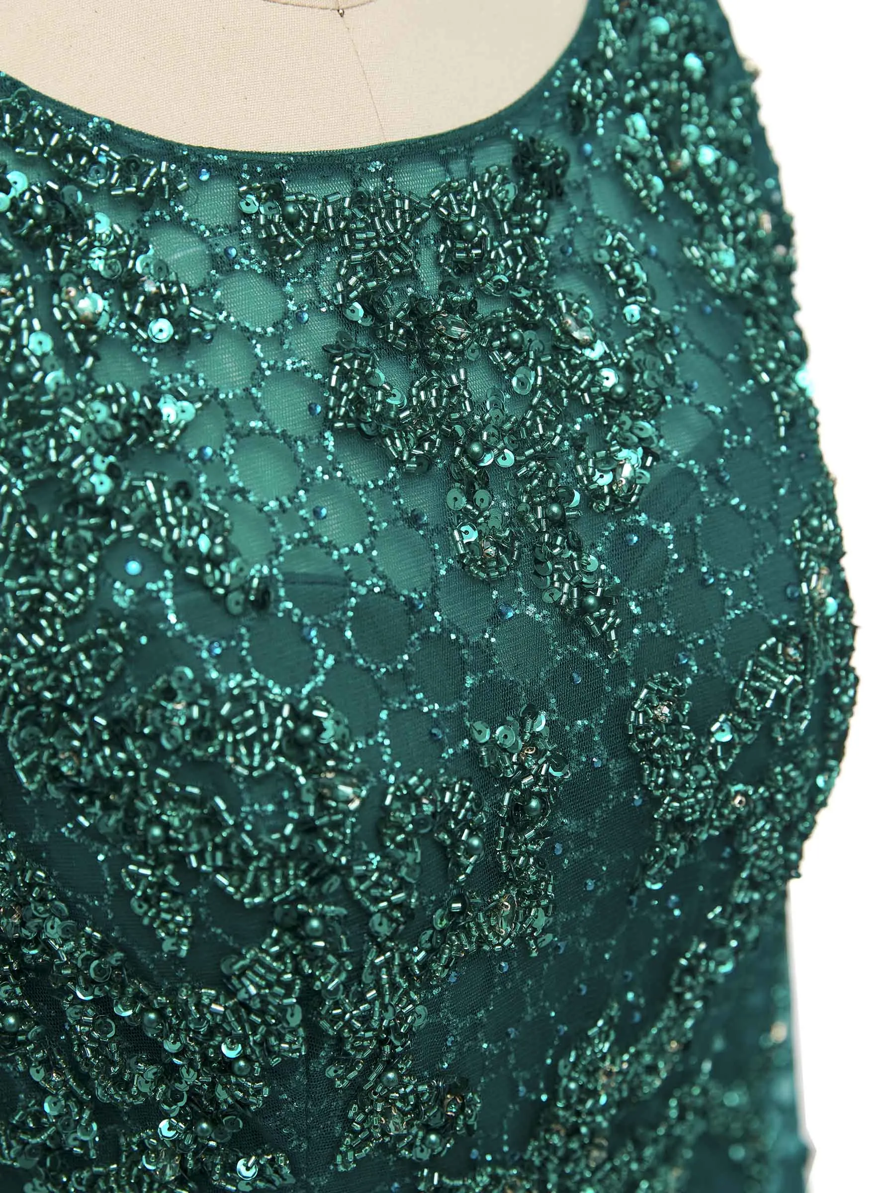Gorgeous Green Mermaid Scoop Long Sleeves Long Evening Prom Dresses Online sold by ChicSew product image thumbnail 2
