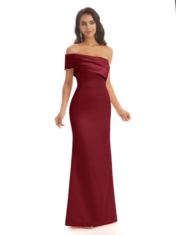Soft Satin Sexy Side Slit One Shoulder Long Mermaid Formal Evening Dresses sold by ChicSew