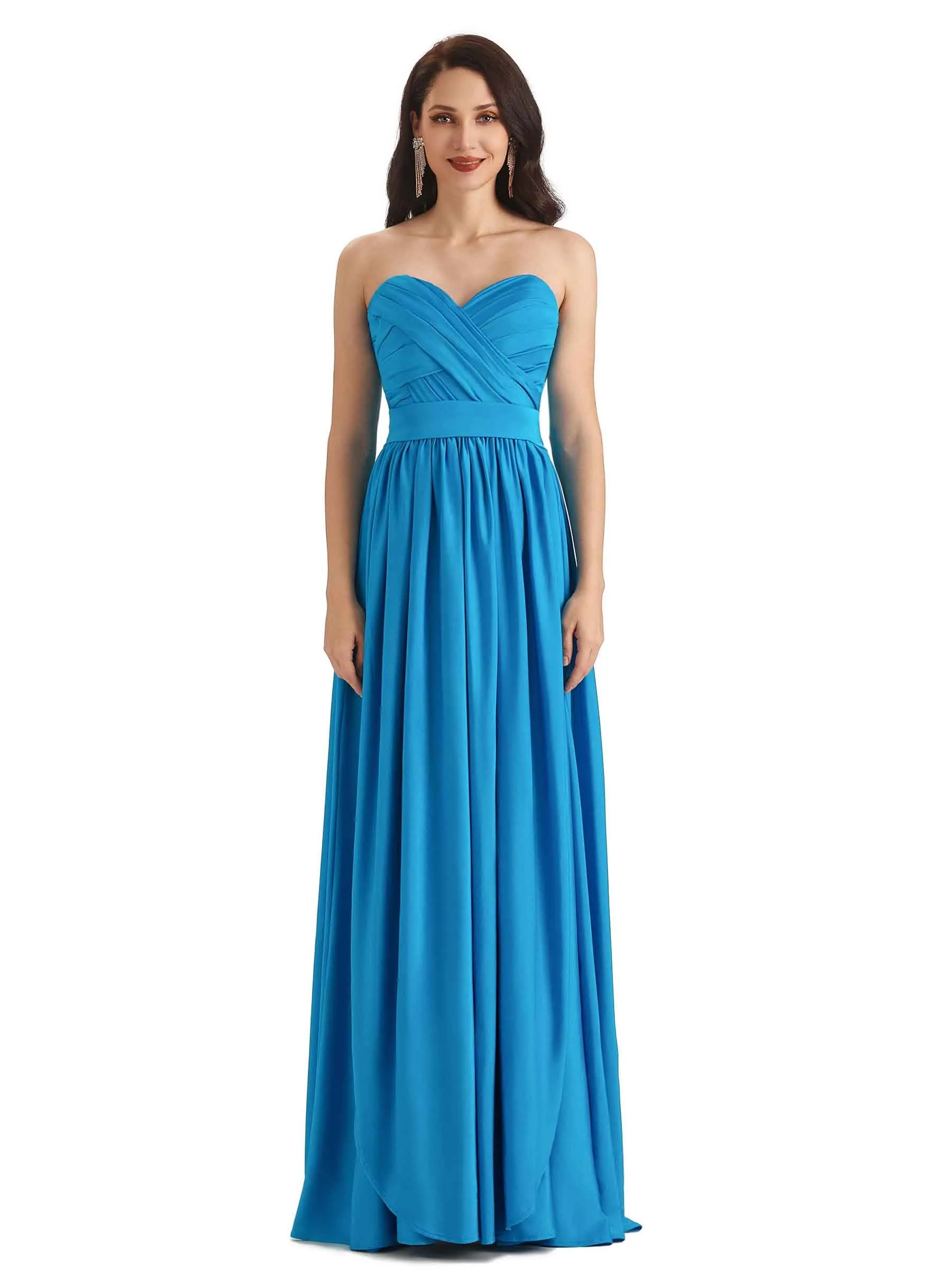 Convertible A-line Stretchy Jersey Long Formal Bridesmaid Dresses Online sold by ChicSew product image thumbnail 2