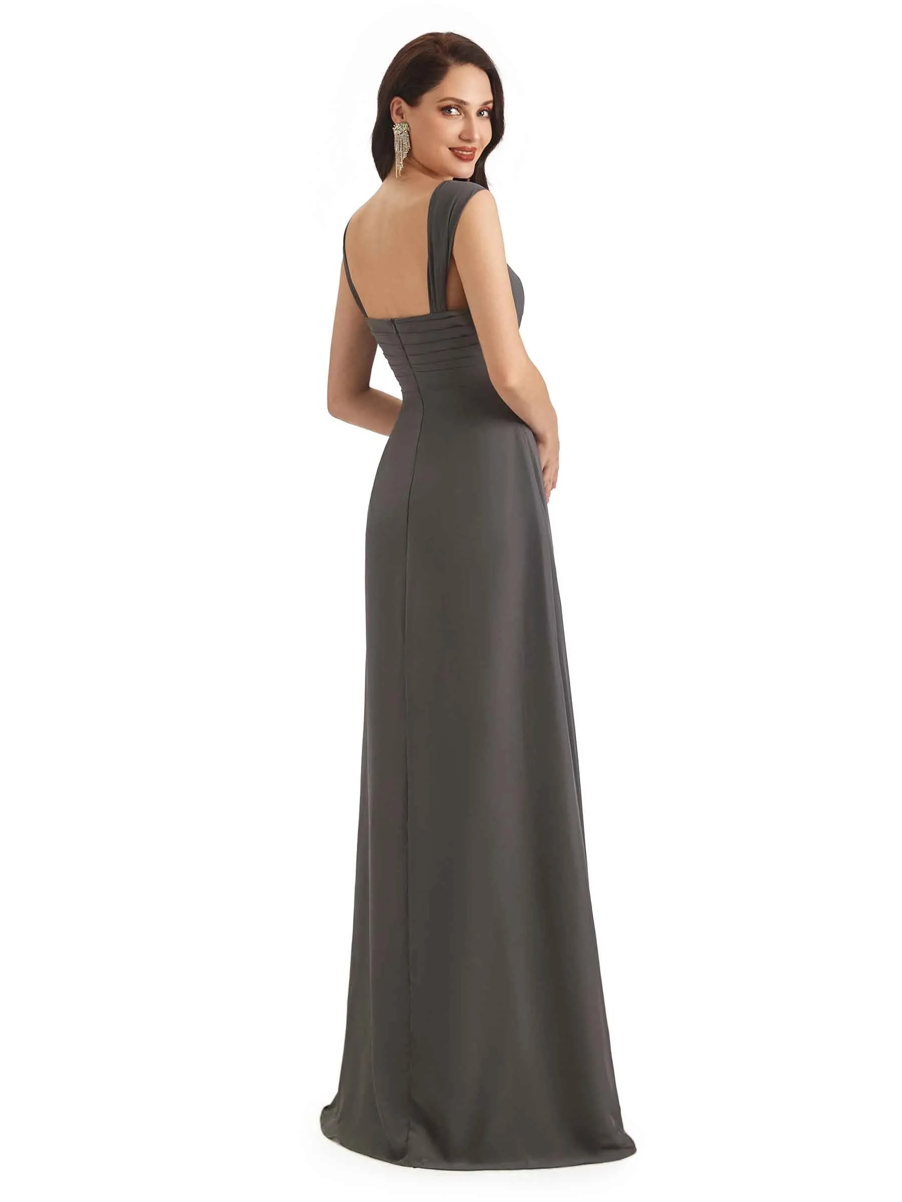 Elegant A-Line Chiffon Spaghetti Straps Sleeveless Mother of The Bride Dresses With Shawl sold by ChicSew product image thumbnail 5