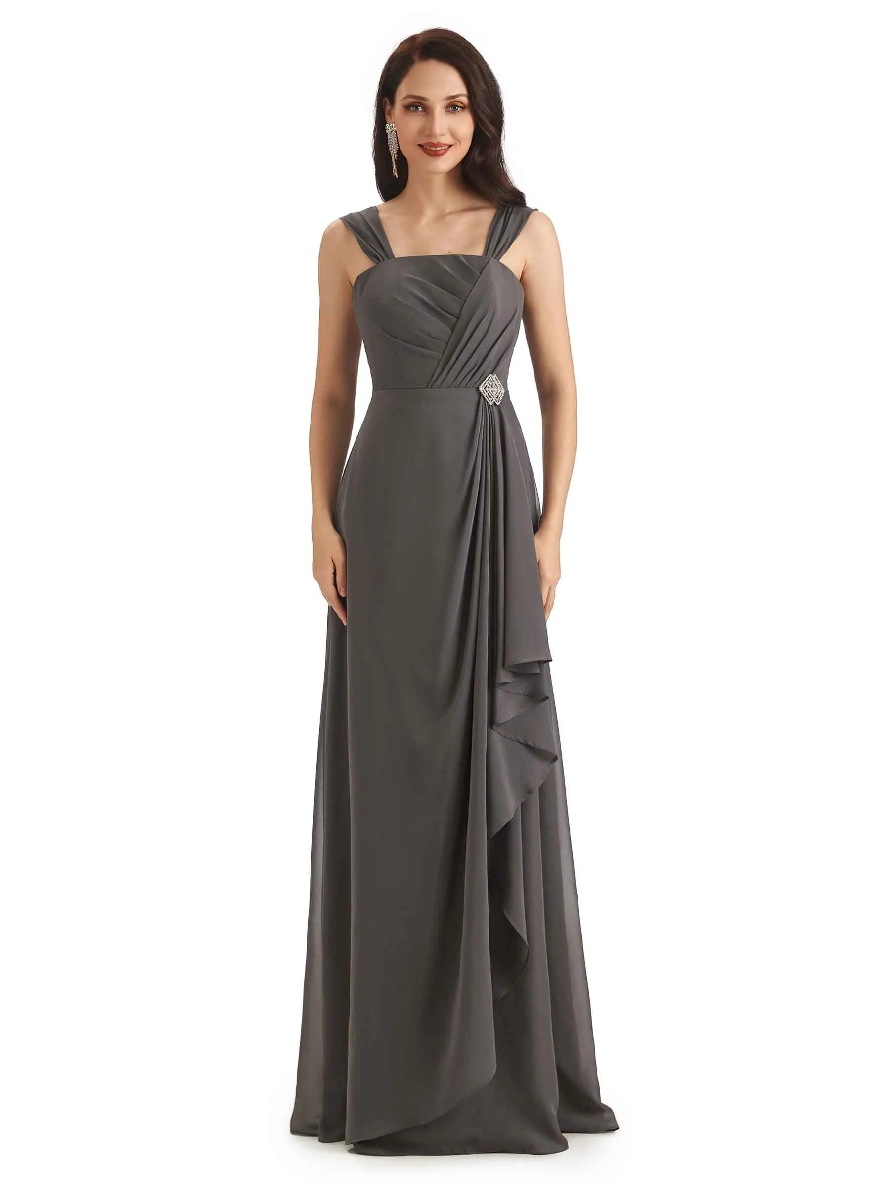 Elegant A-Line Chiffon Spaghetti Straps Sleeveless Mother of The Bride Dresses With Shawl sold by ChicSew product image thumbnail 3
