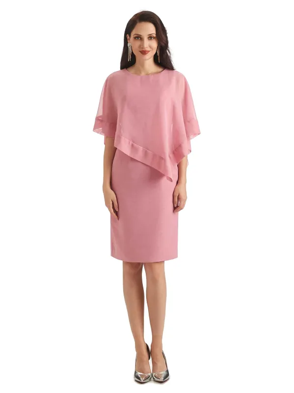 Casual A-Line Chiffon Short Sleeves Short Mother of The Bride Dresses sold by ChicSew