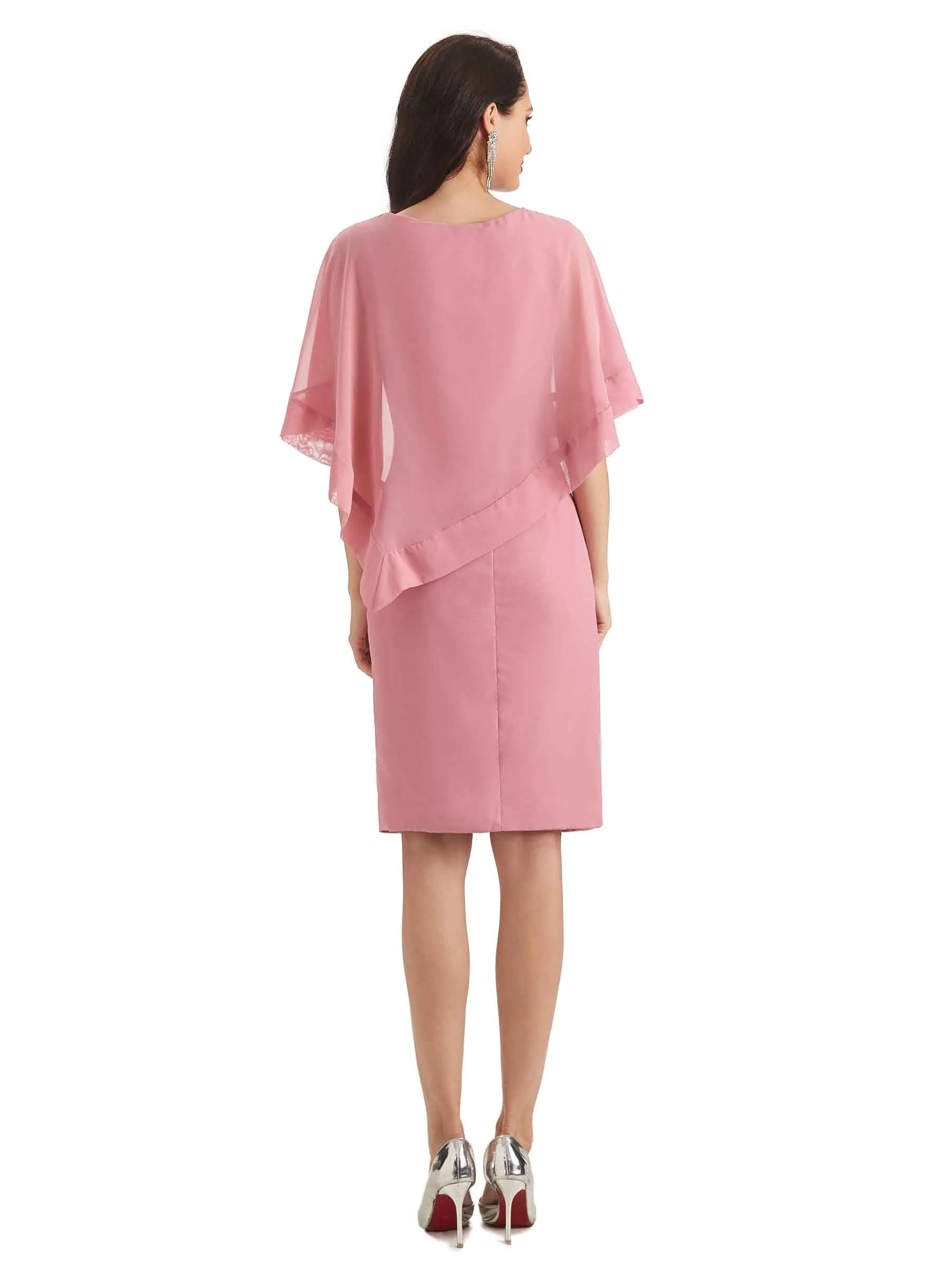 Casual A-Line Chiffon Short Sleeves Short Mother of The Bride Dresses sold by ChicSew product image thumbnail 5