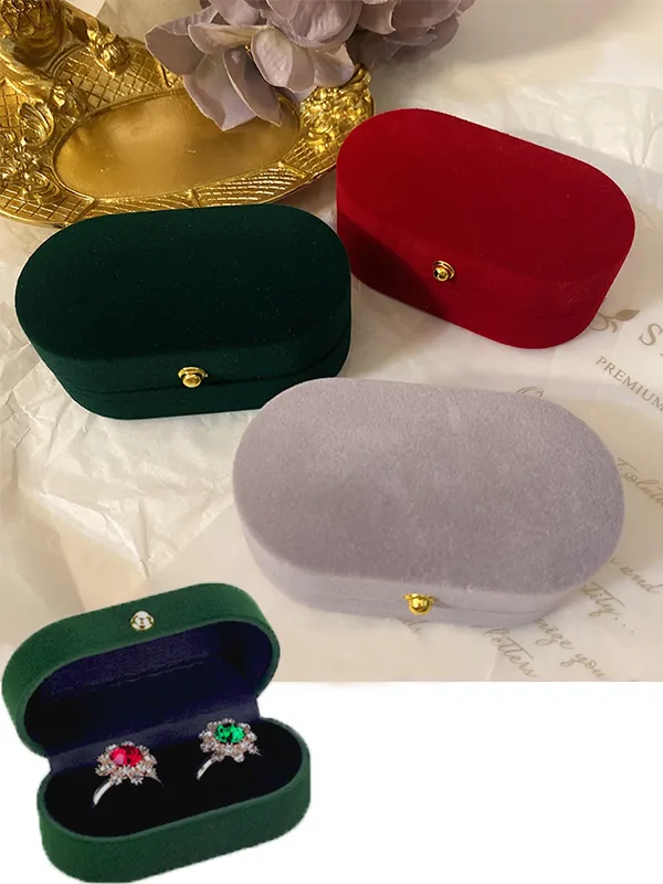 Velvet Ring Box Wedding Ring Earring Box High-end Jewelry Box Jewelry Storage Box sold by ChicSew